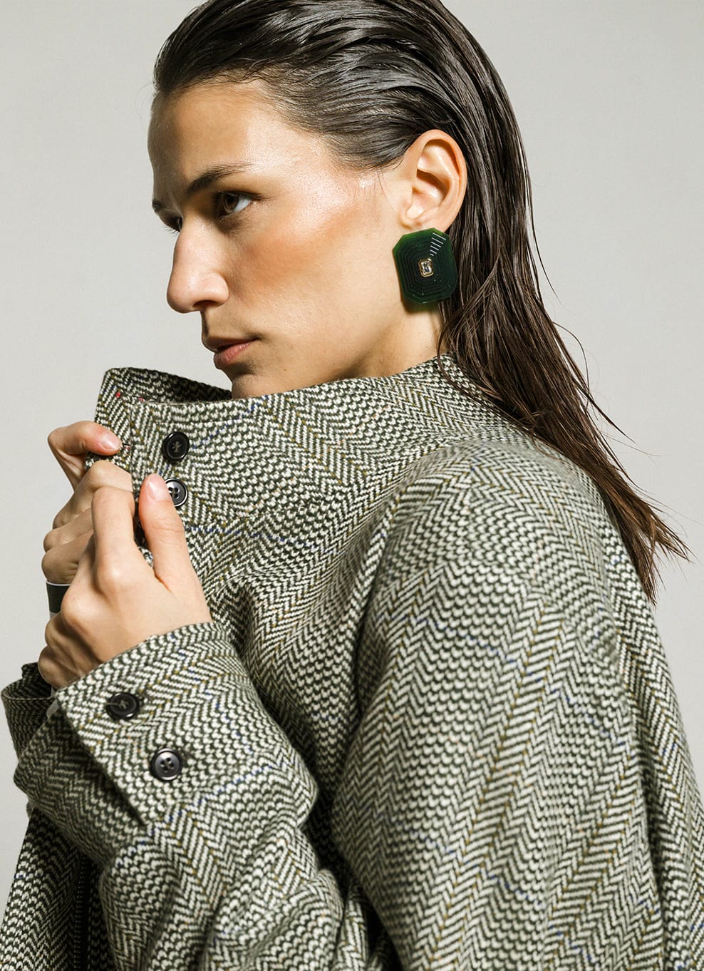 OTTAGONO M - GREEN EARRINGS - imagen 1