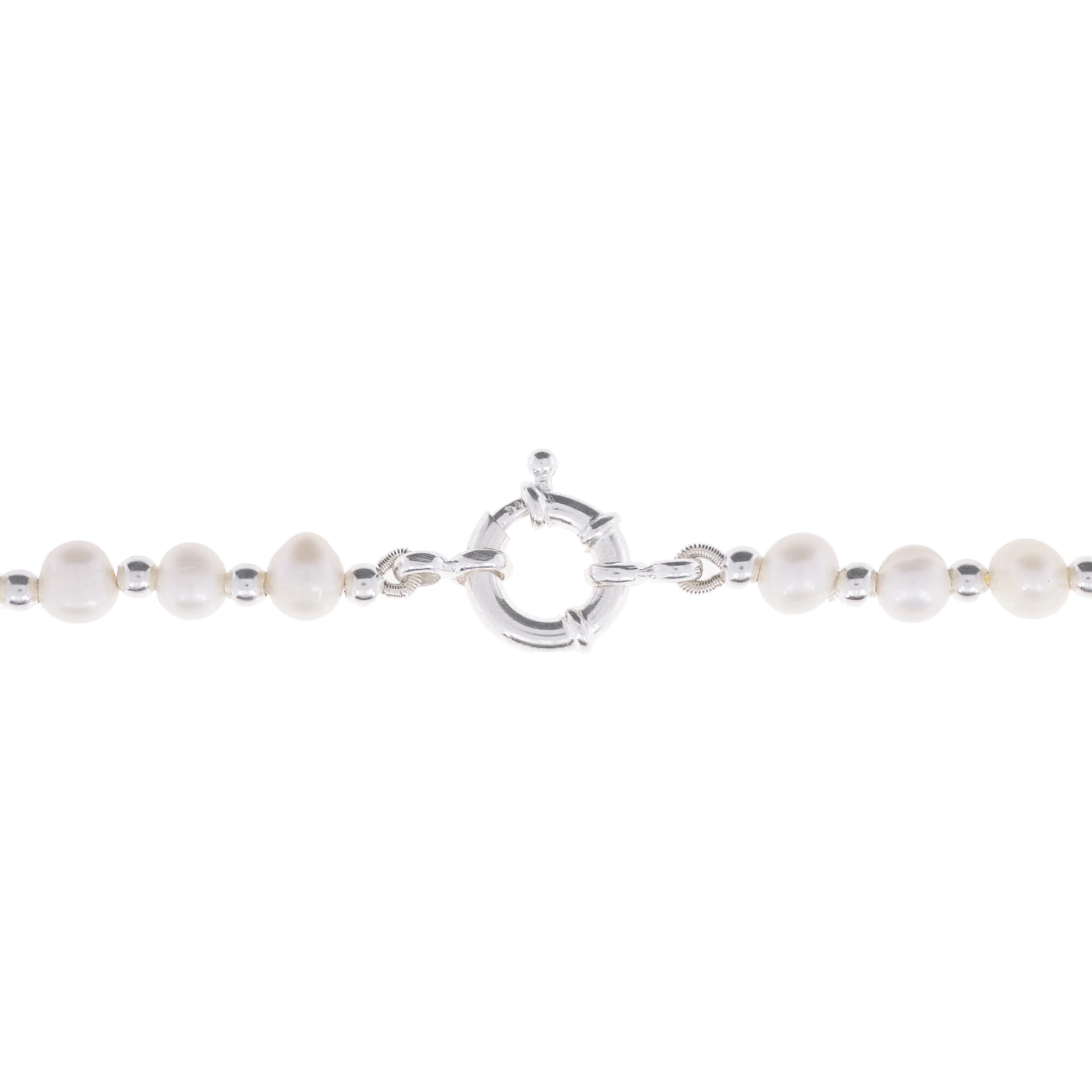 PEARL & SILVER BEAD NECKLACE | COLLAR DE PERLAS DE AGUA DULCE Y BALINES EN PLATA 925 - imagen 4