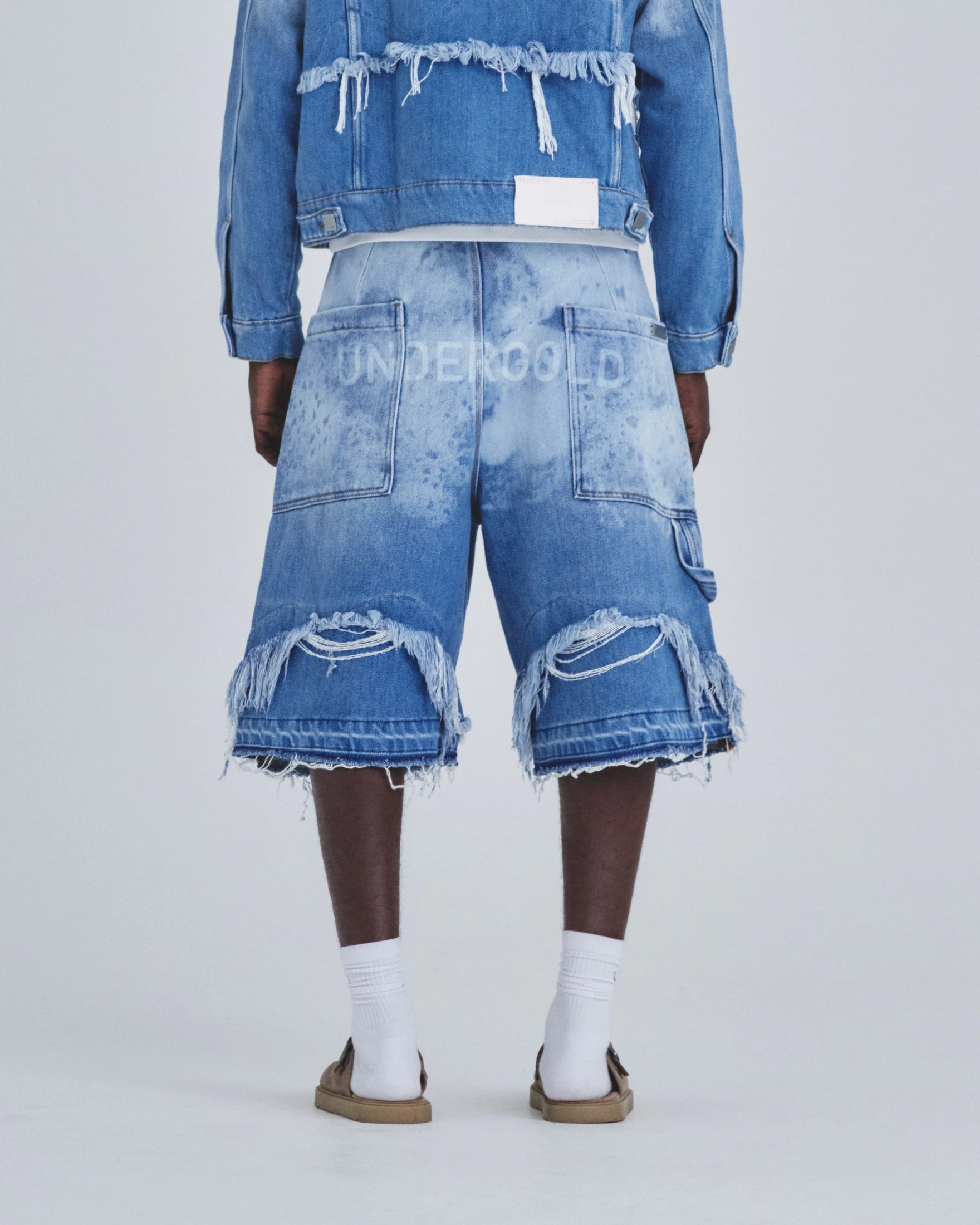 Holy State UNDRGLD Double Destroyed Jorts Blue - imagen 5