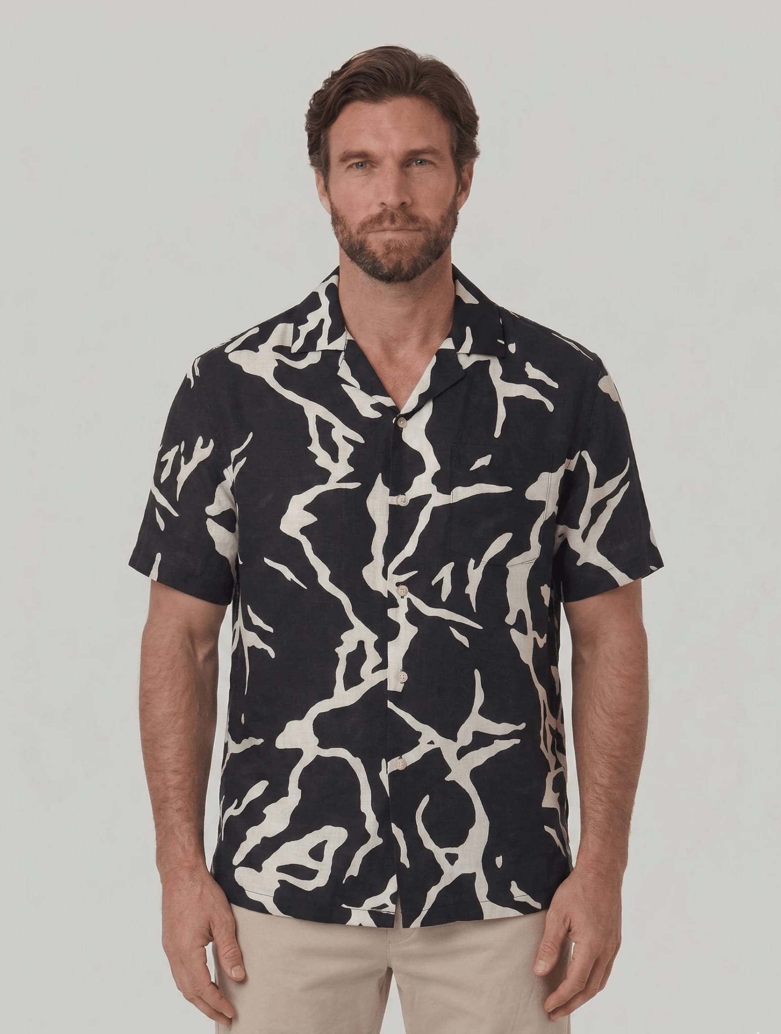 Camisa estampada manga corta para hombre Jon Sonen 027225074 - imagen 1