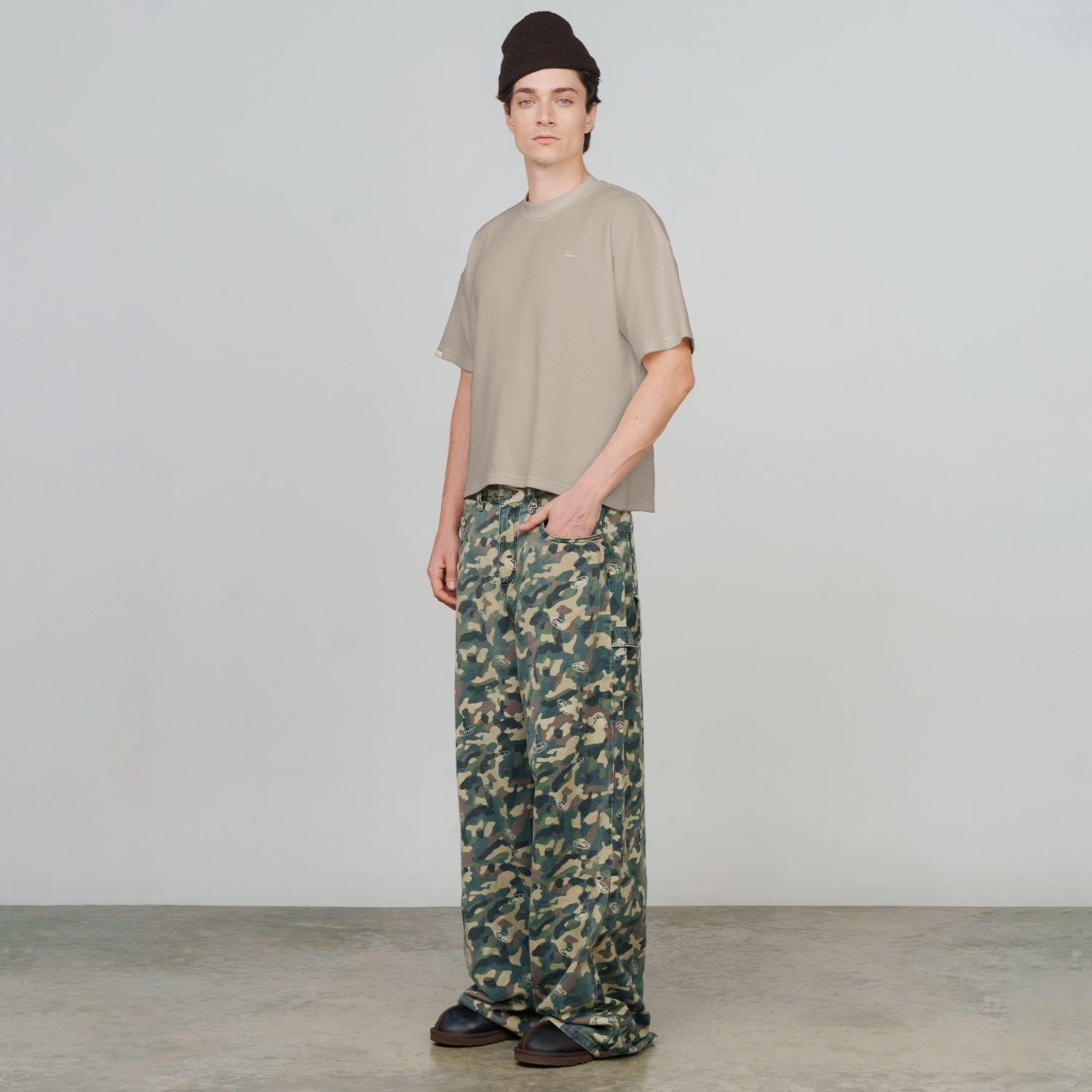 Textured Boxy Tee - Sand - imagen 5