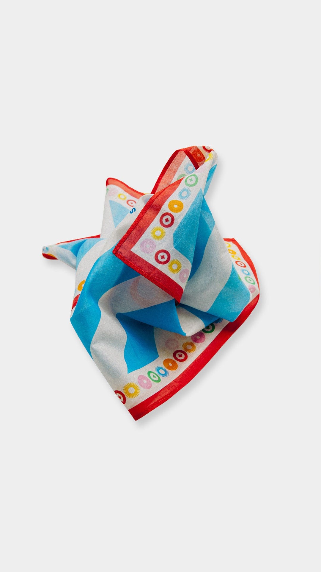 Women's cotton silk red square scarf small " Cool Mom" - imagen 2