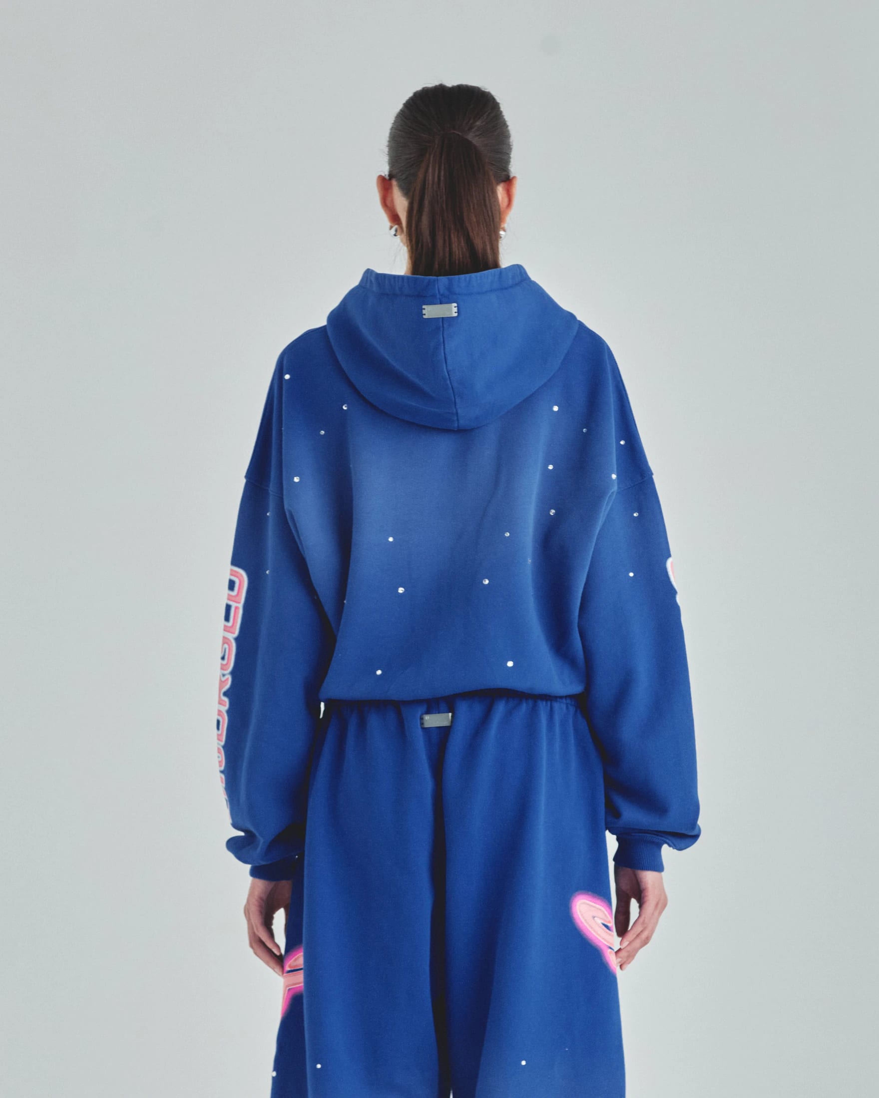 W Act 1 Neon Zip Up Boxy Fit Hoodie Electric Blue - imagen 7