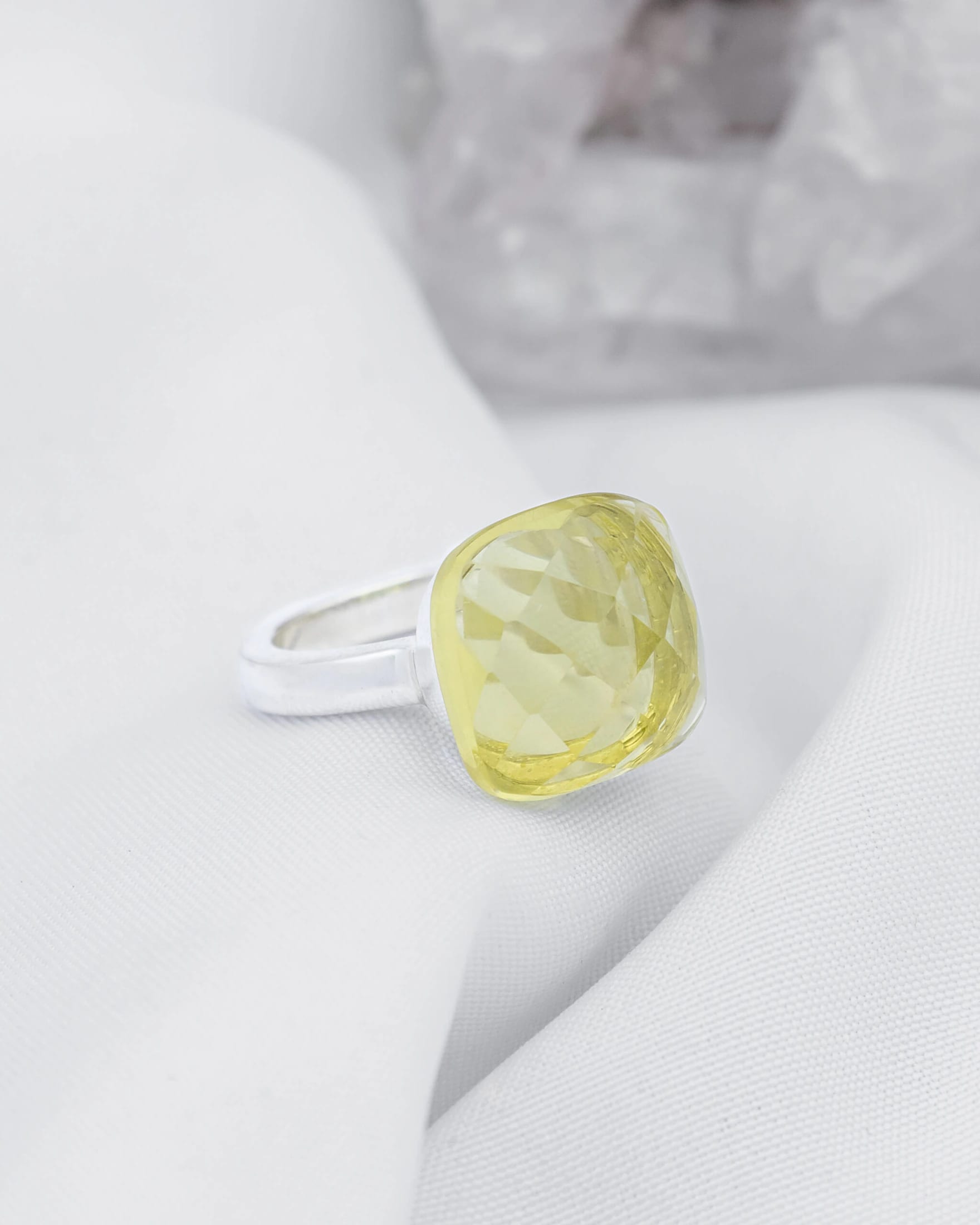 Anillo Cuarzo Limón Pomerato - imagen 1