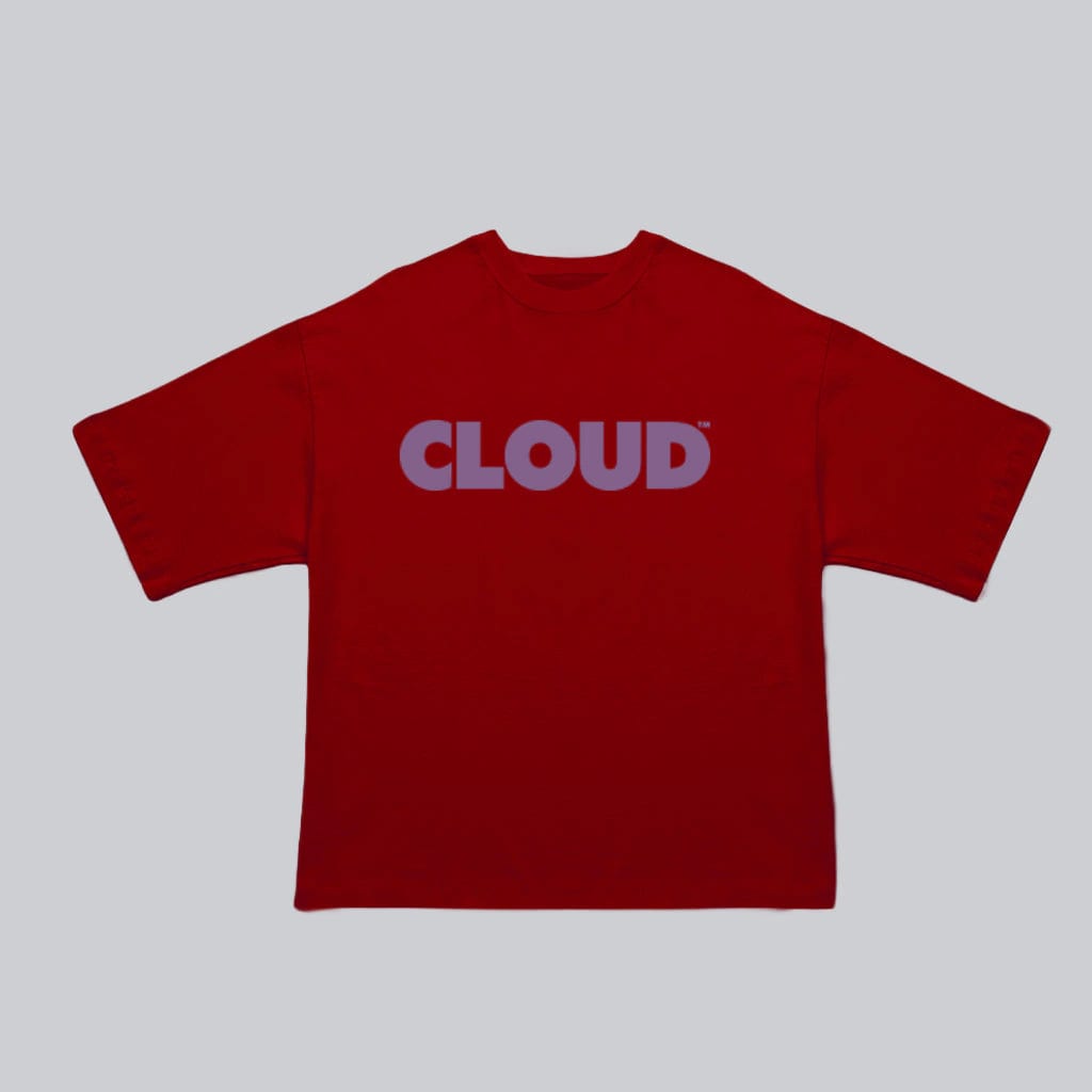 Camiseta BLOCK morado sobre rojo - imagen 1
