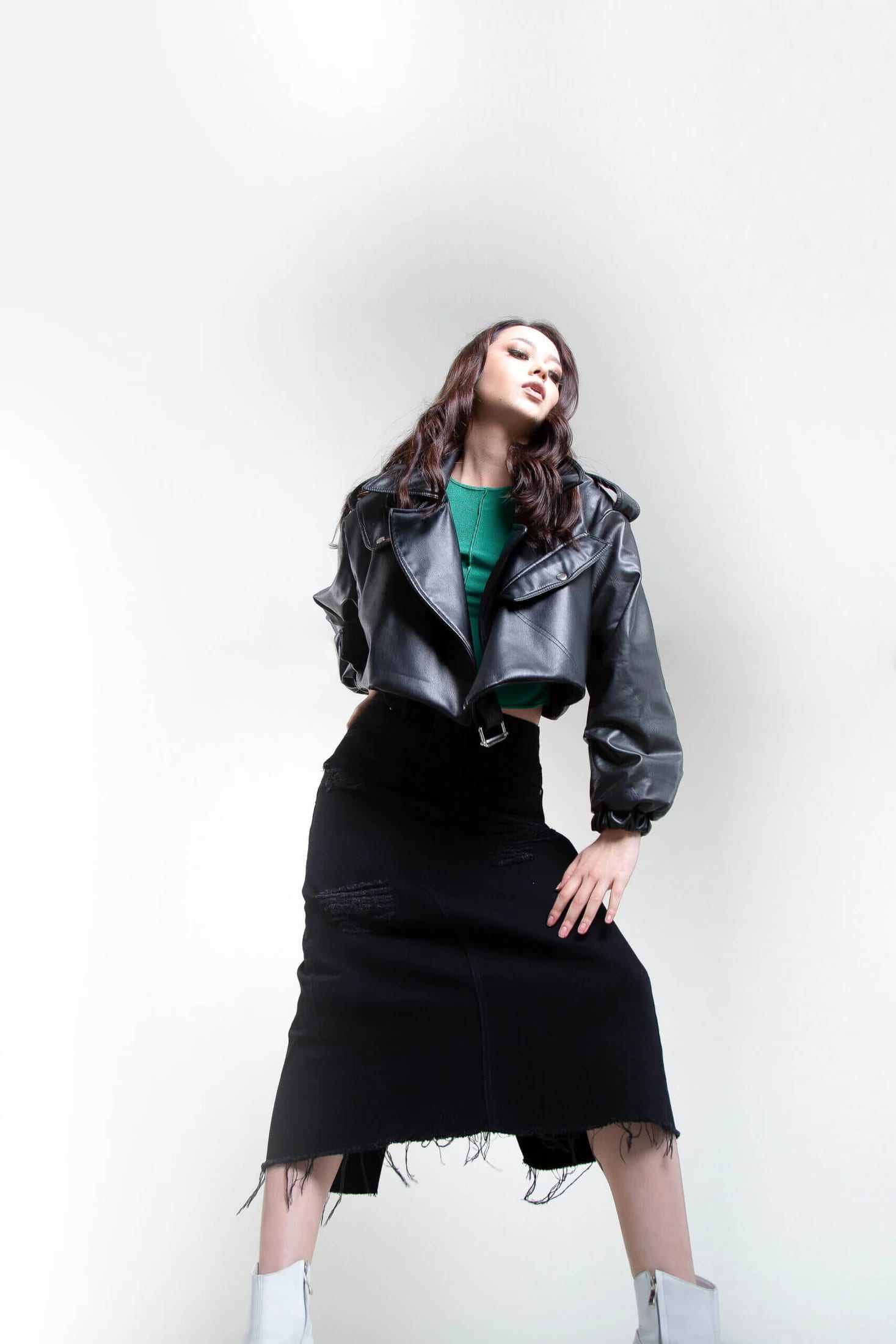 Falda Trendy Denim Negro - imagen 4