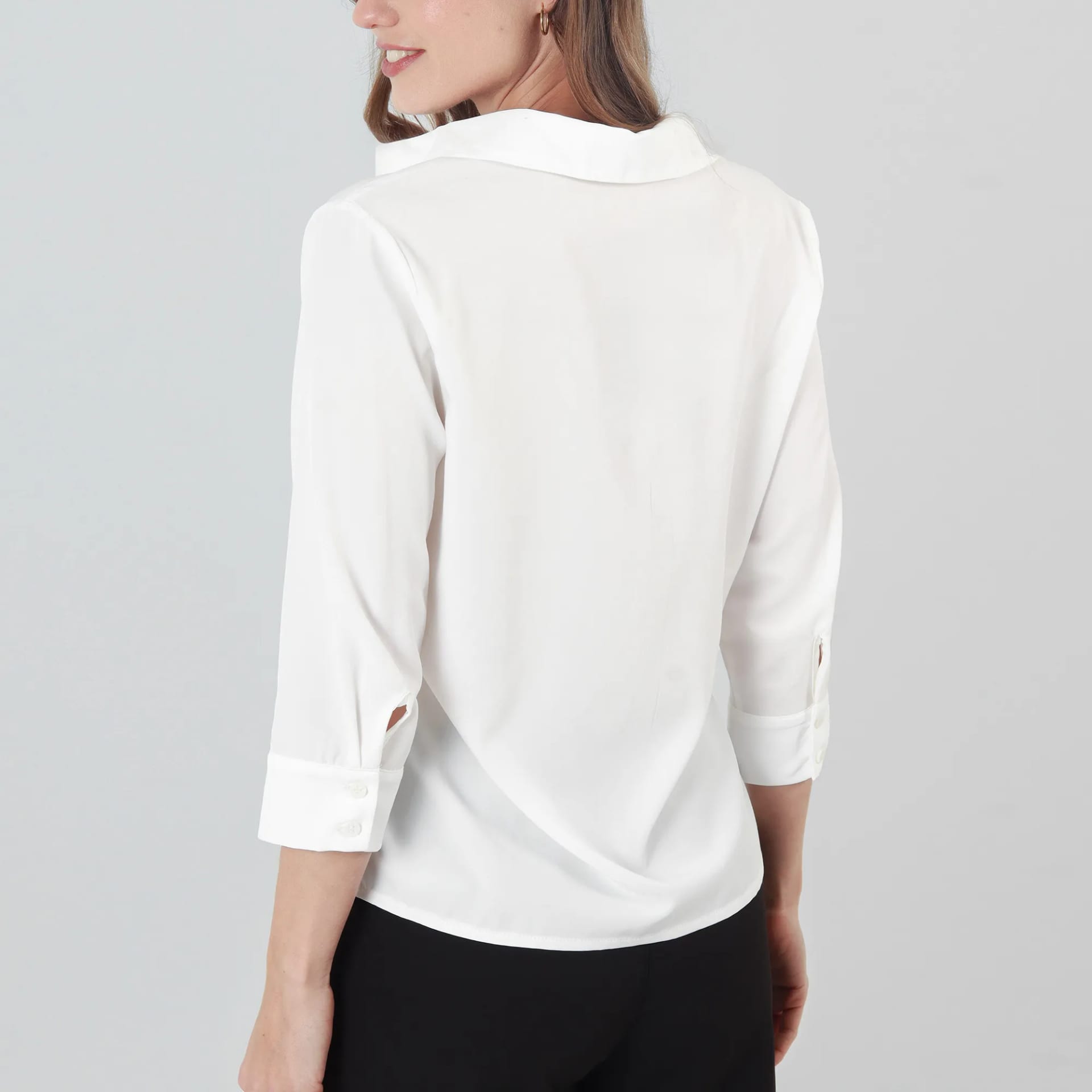 Blusa Cuello Camisero Manga 3/Cuartos - imagen 3