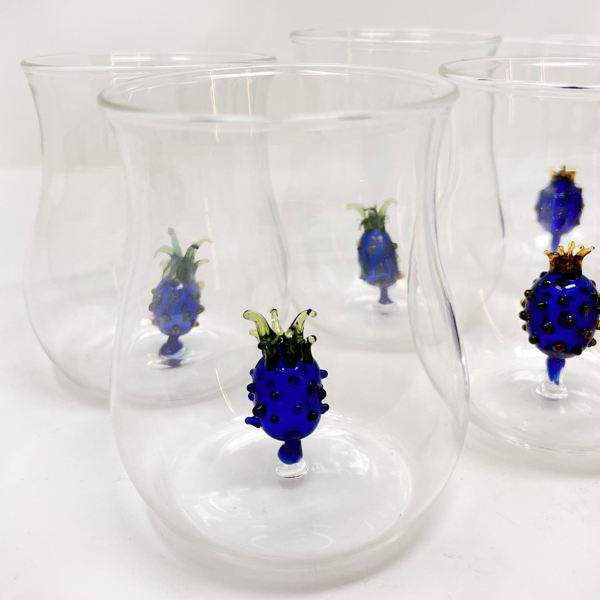 Set De Vasos Piñas Azules - imagen 2