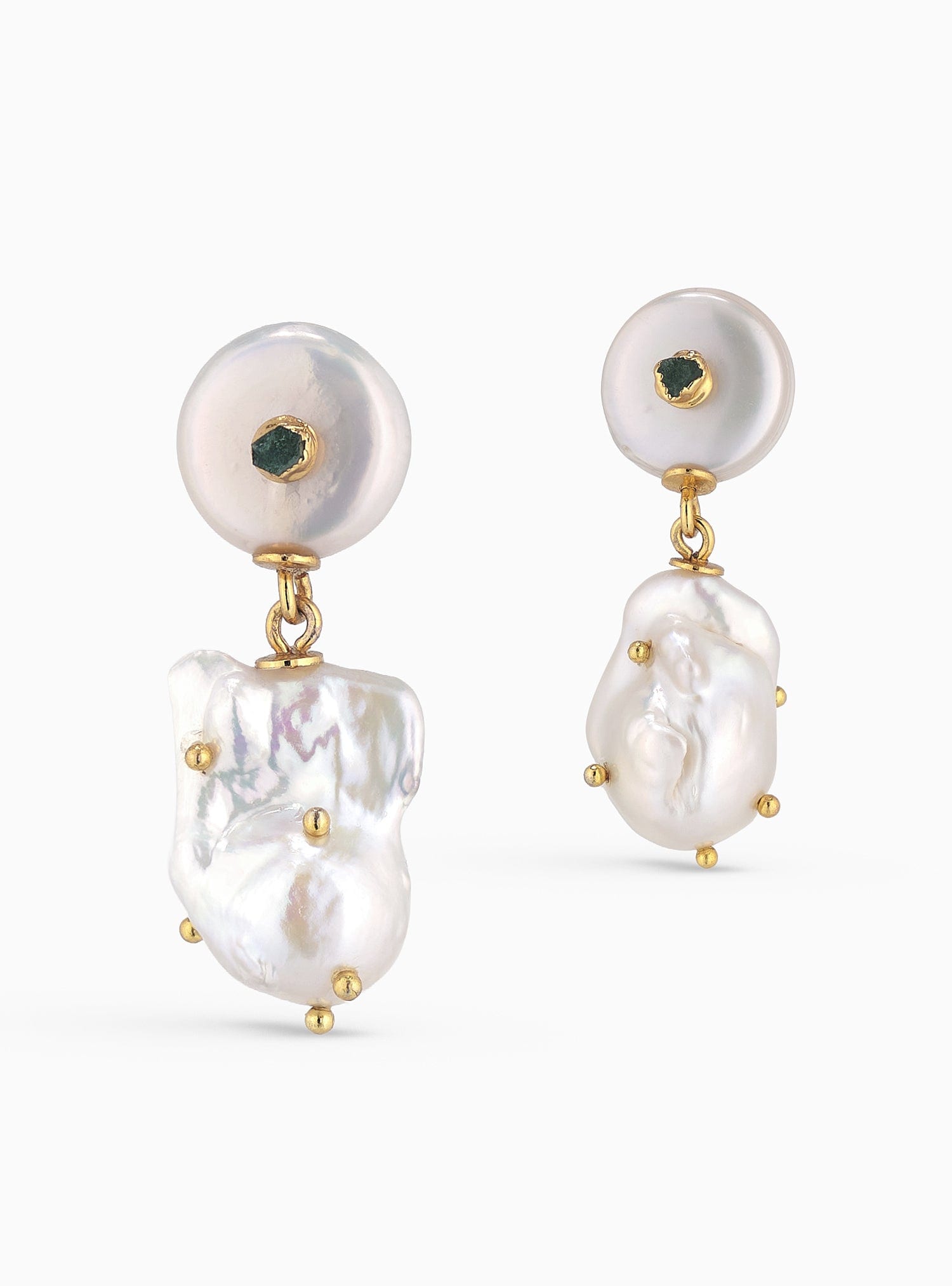 White Baroque Pearl Drops - imagen 1