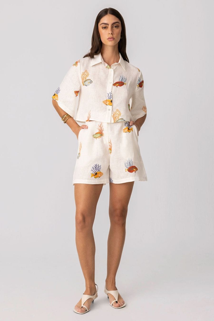Women's linen short nemo - imagen 2