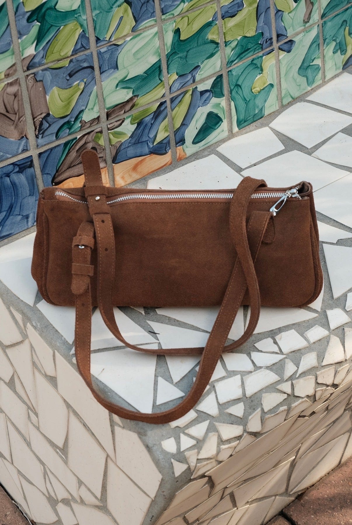 Bolso Totem Bag de cuero gamuza | Miel - imagen 2