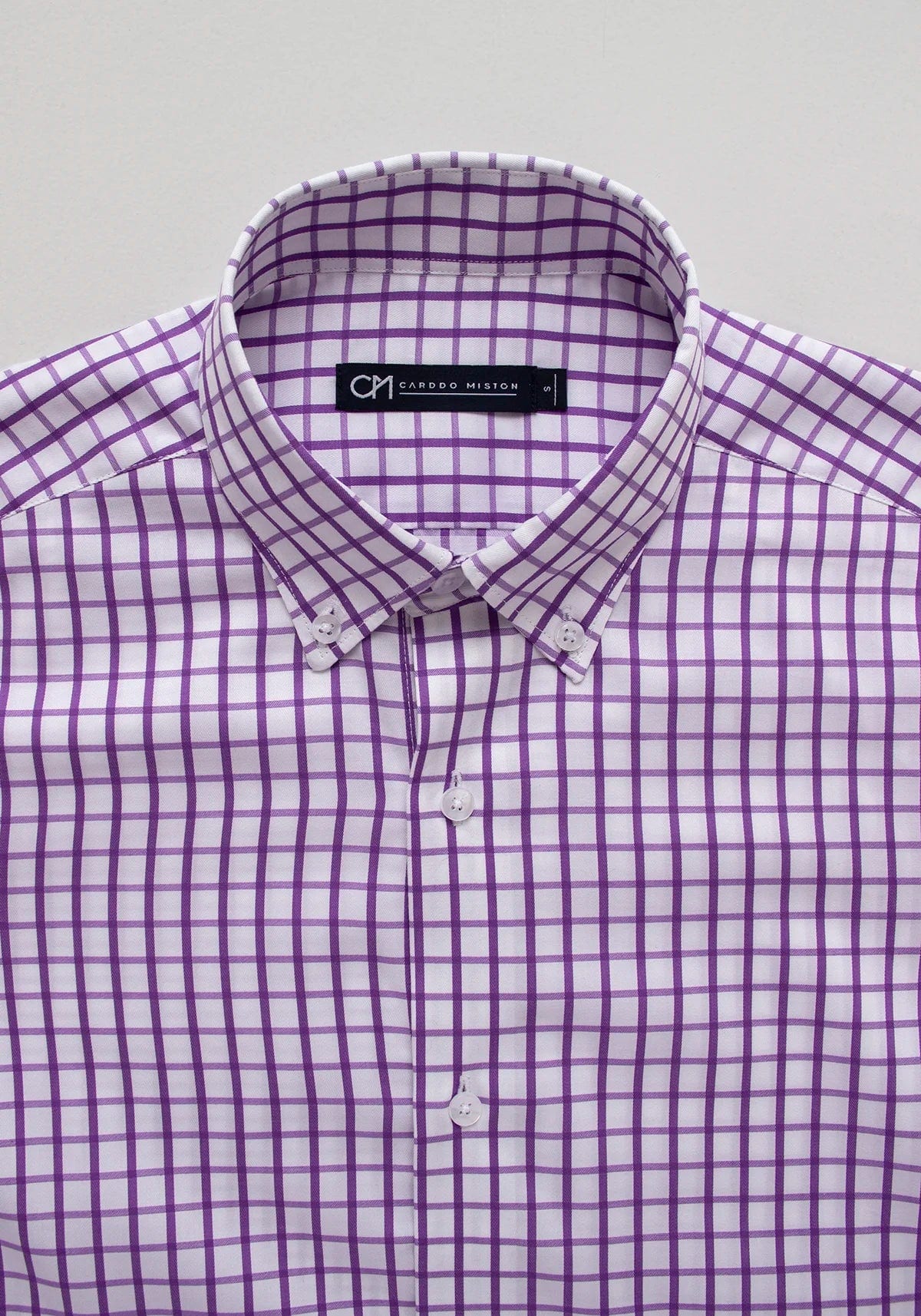 Camisa Sarga Cuadro Ventana Algodón Lila - imagen 2
