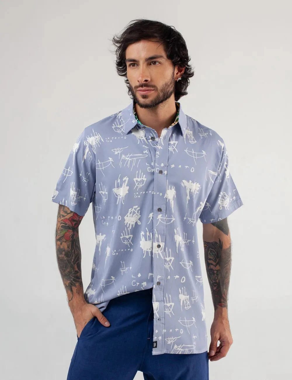 Camisa Regular Fit Le Panto Azul claro Hombre - imagen 4