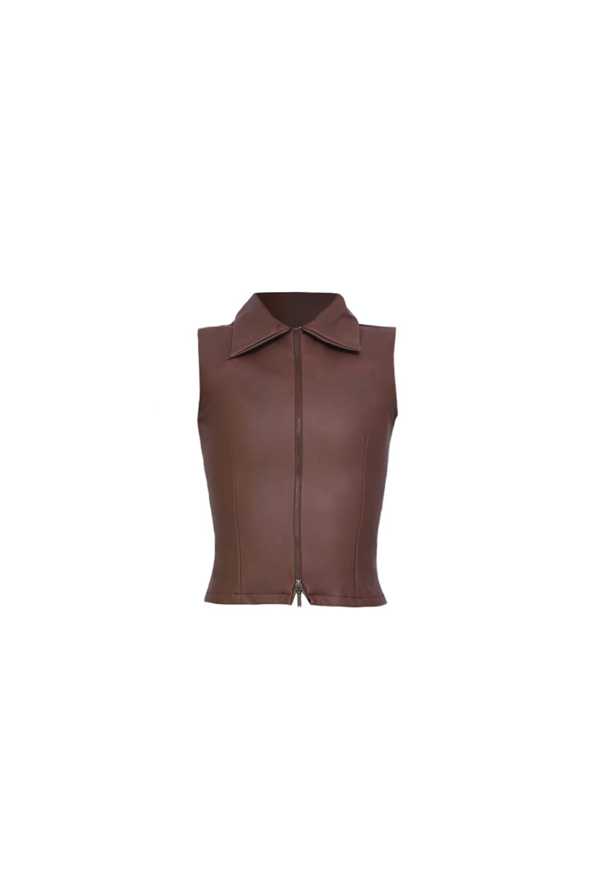 Zip Top in Brown Leather - imagen 3