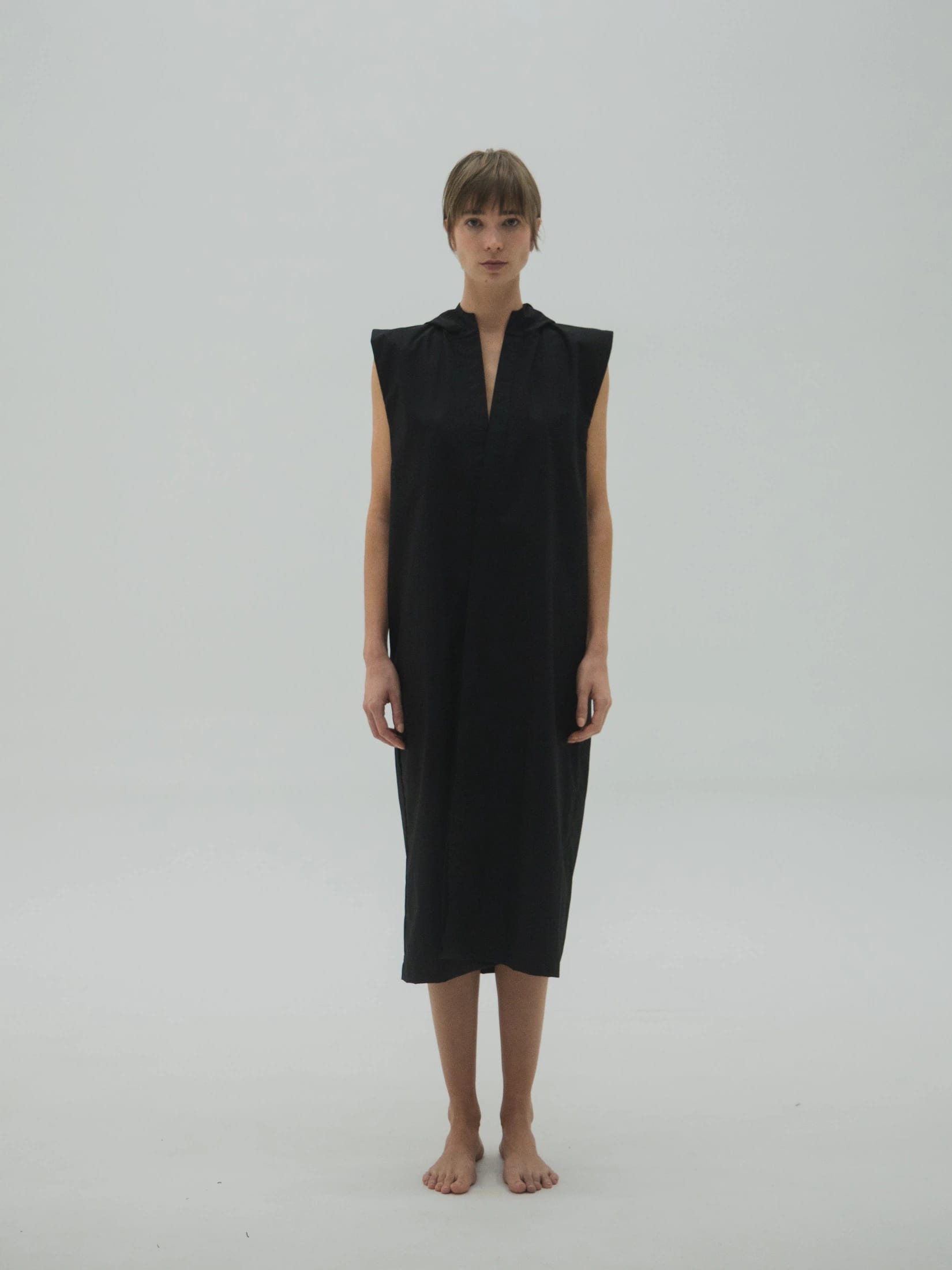 Hooded shirt-dress Woman - imagen 2