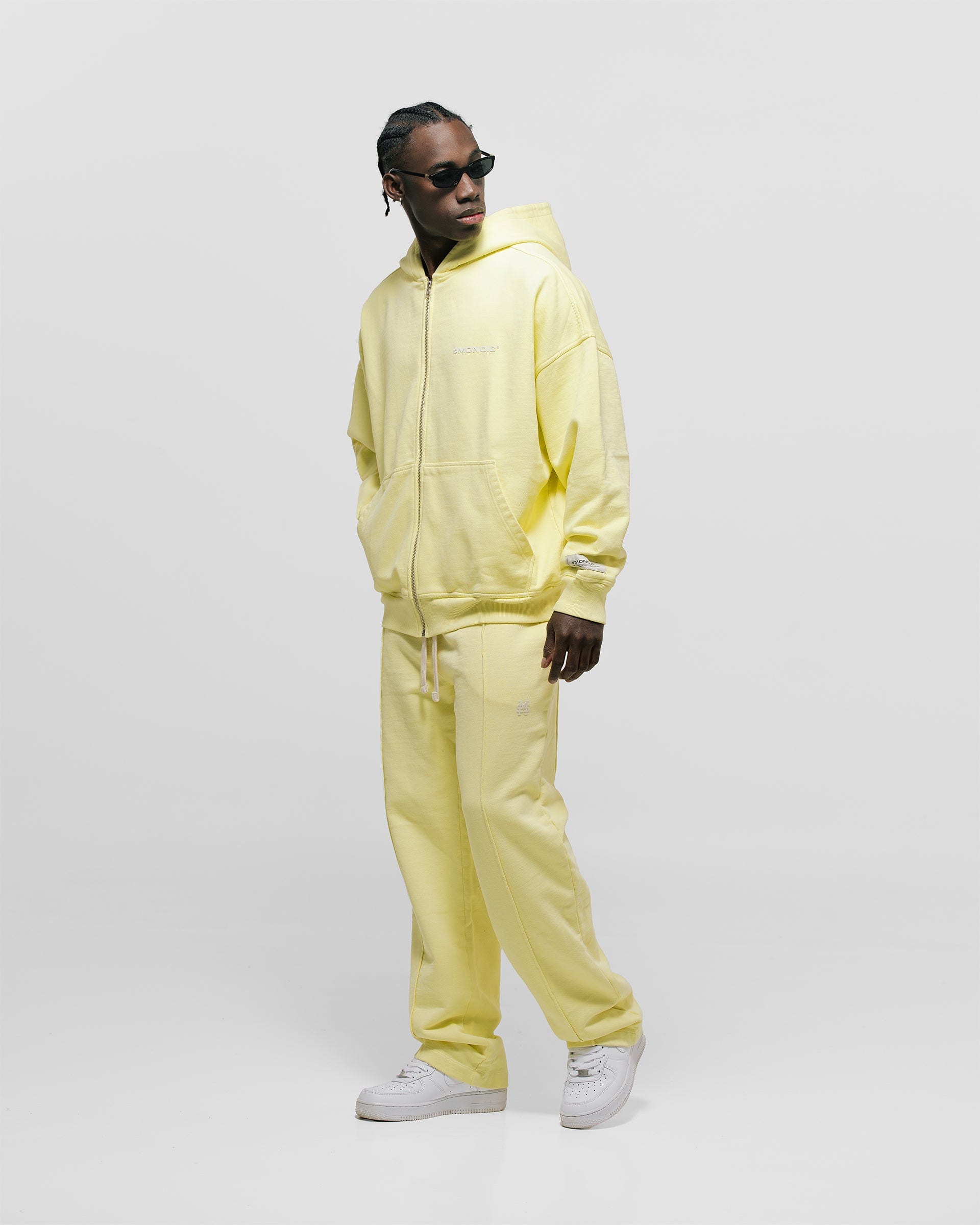 Zip Hoodie Oversized Básico V3 - Amarillo Pastel - imagen 2
