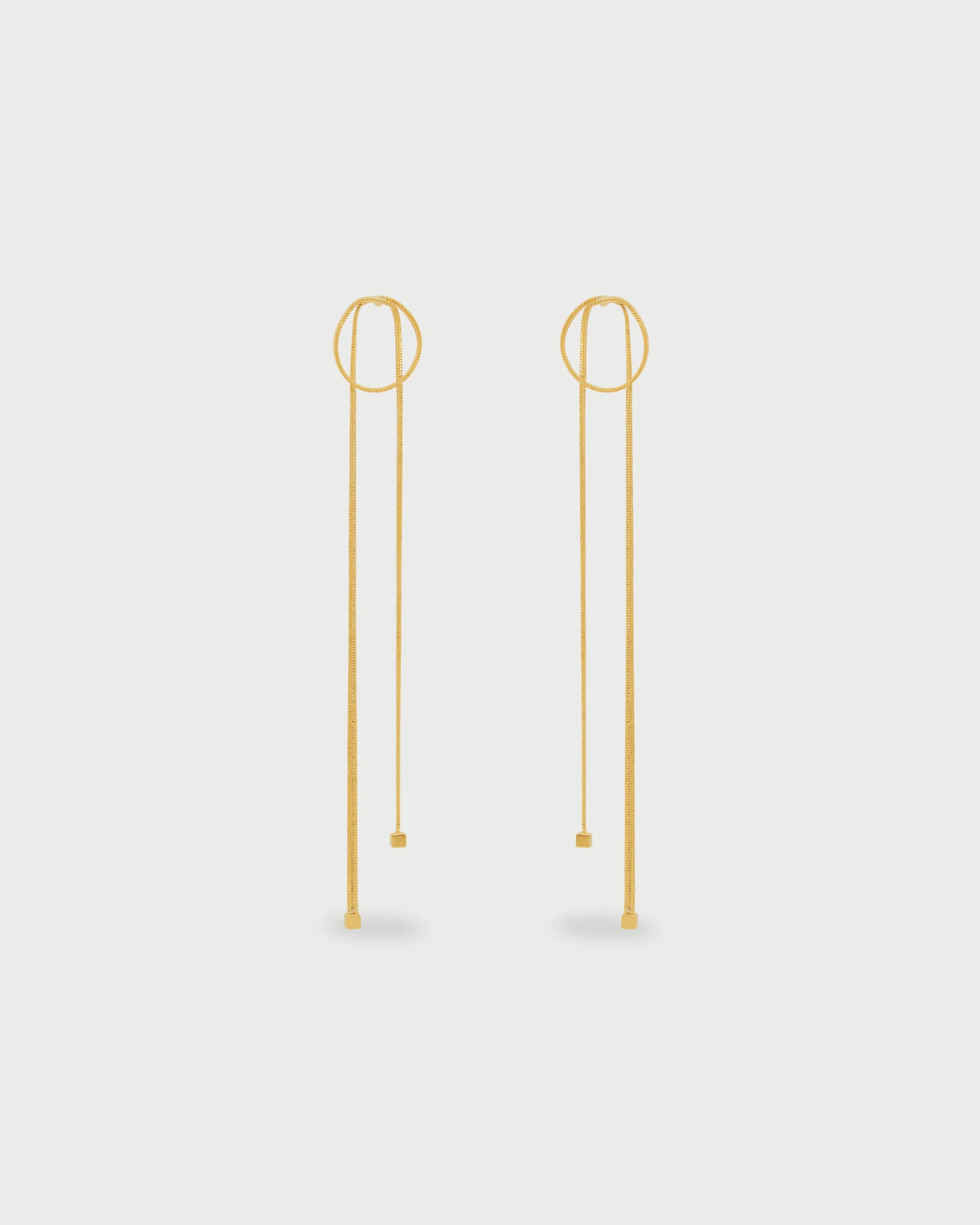 Aretes Largos Cadena Plana - imagen 1