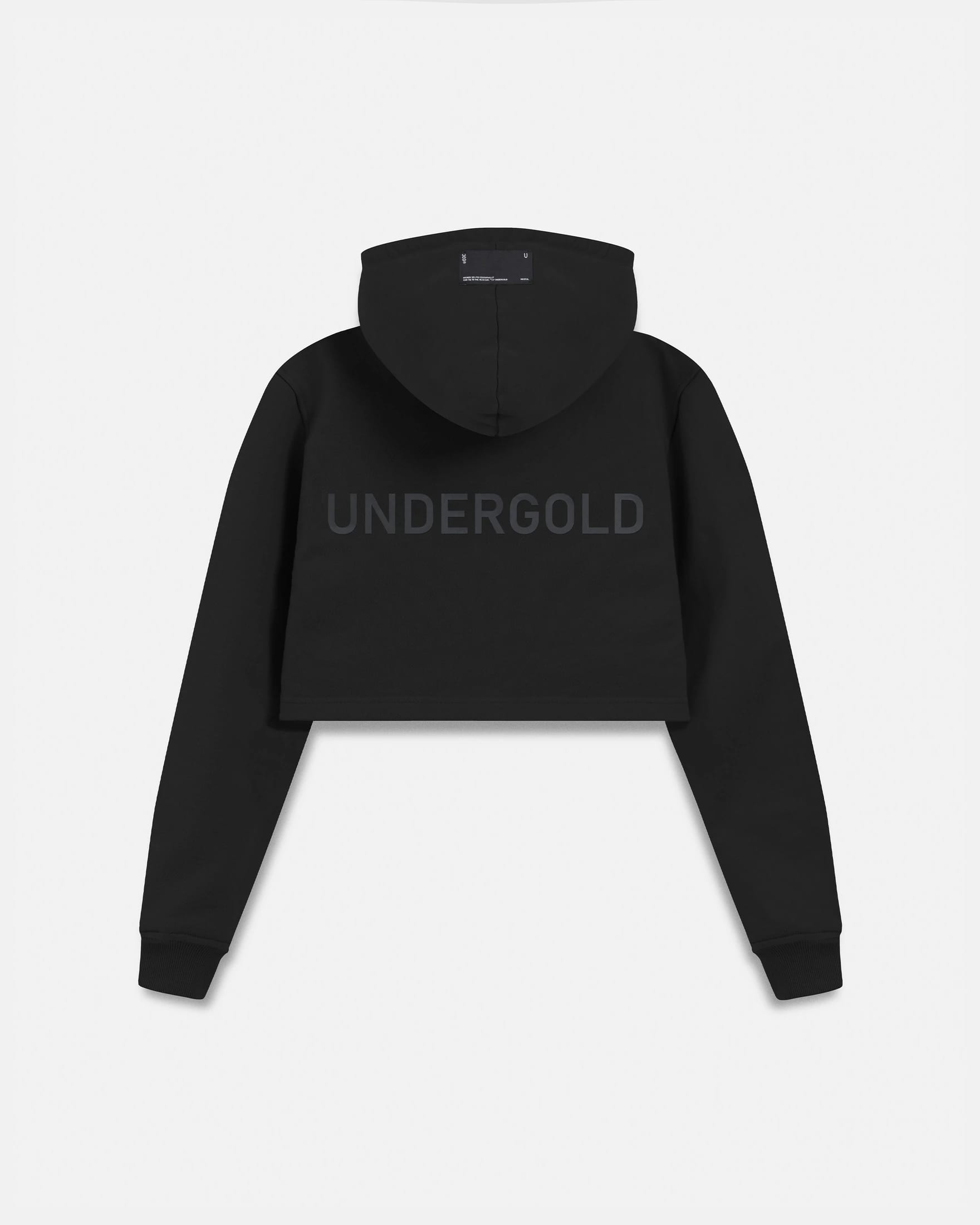 Line Basic Slim Fit Zip Up Cropped Hoodie Black - imagen 3