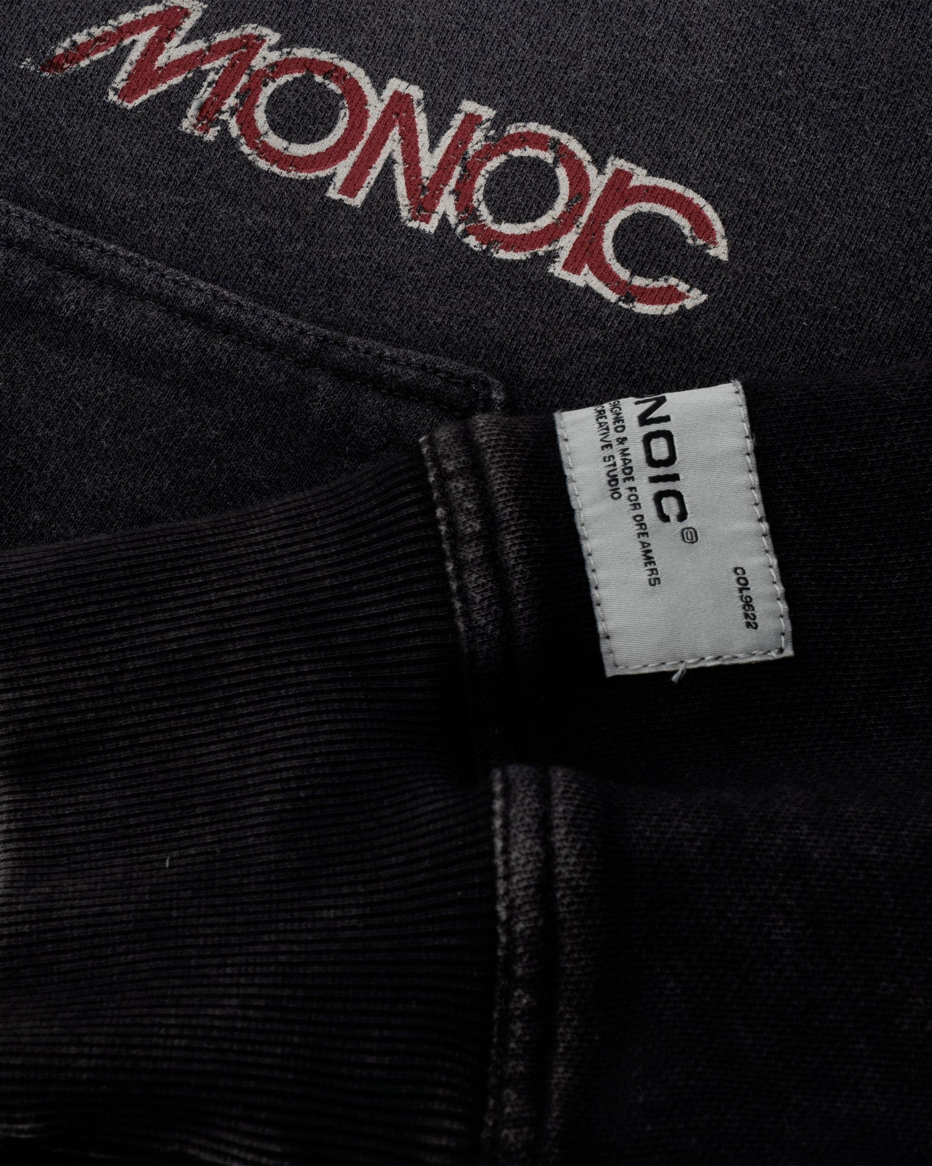 Zip Hoodie Monoic Records - Negro Desgastado - imagen 6