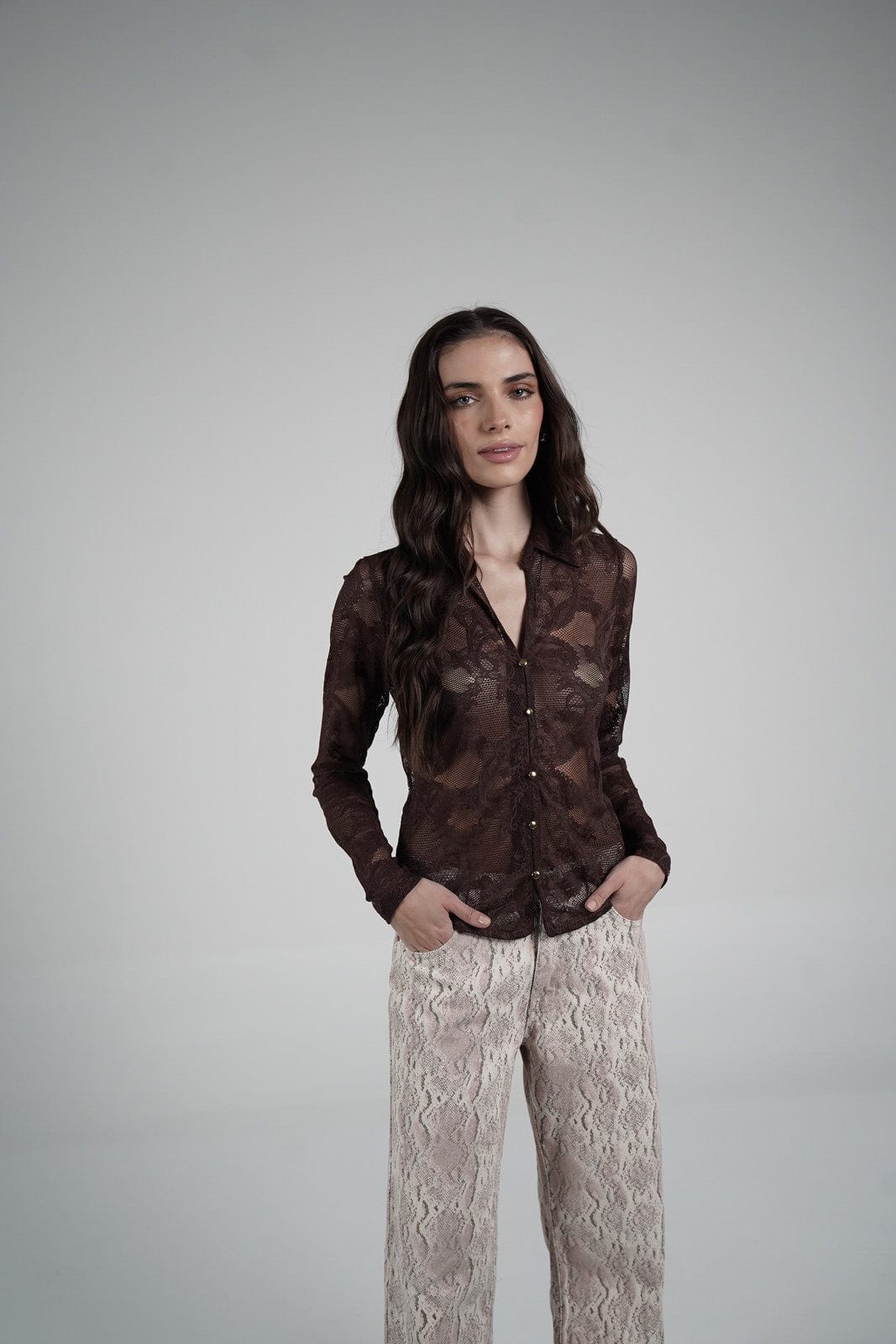 Lace Blouse (Marrón) - imagen 6