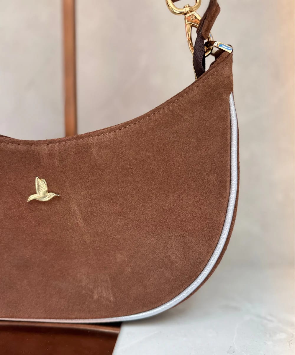 Bolso Hobo Café Brownie en Cuero Ante - imagen 2