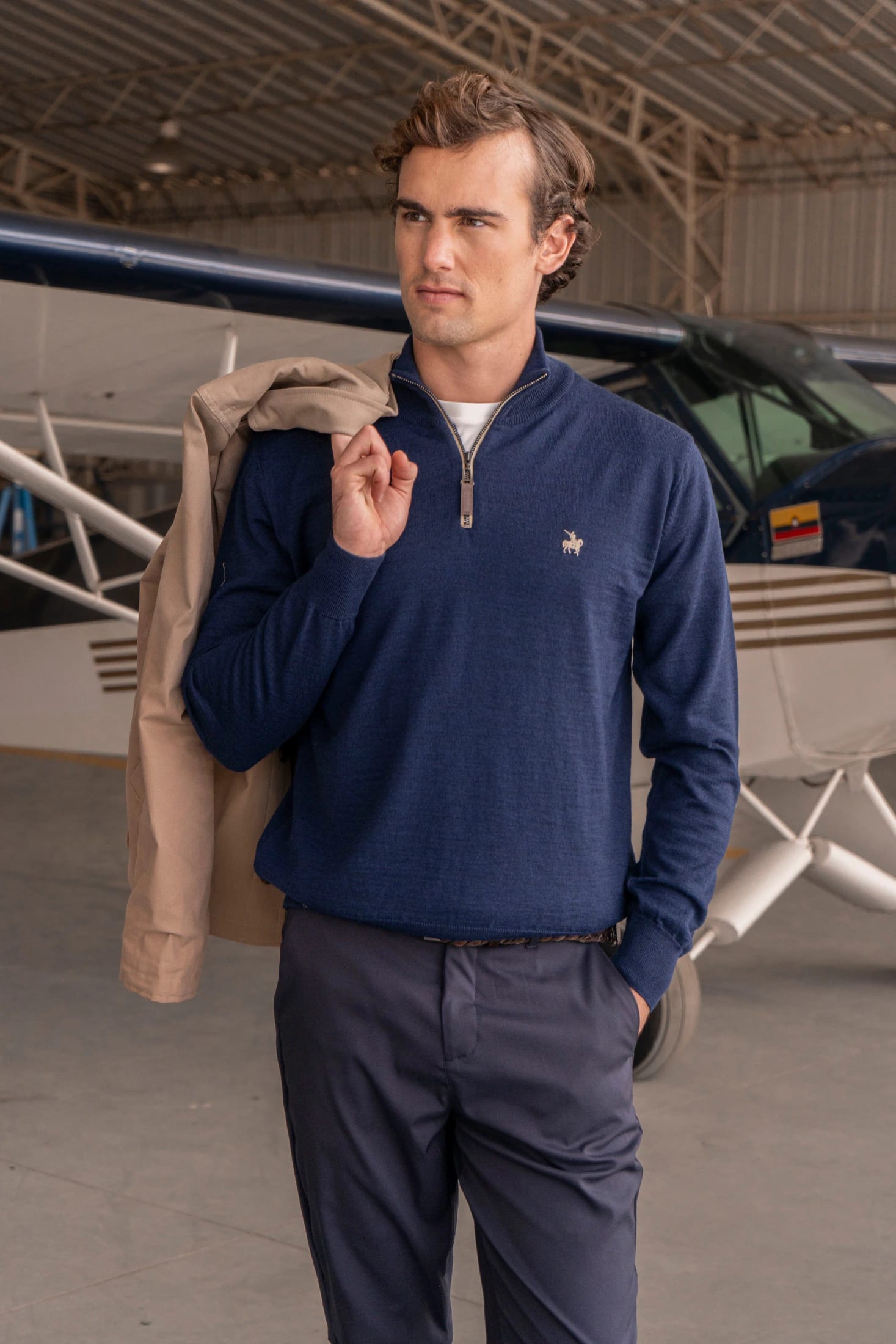 Suéter Halfzip Merino Azul Oscuro - imagen 4