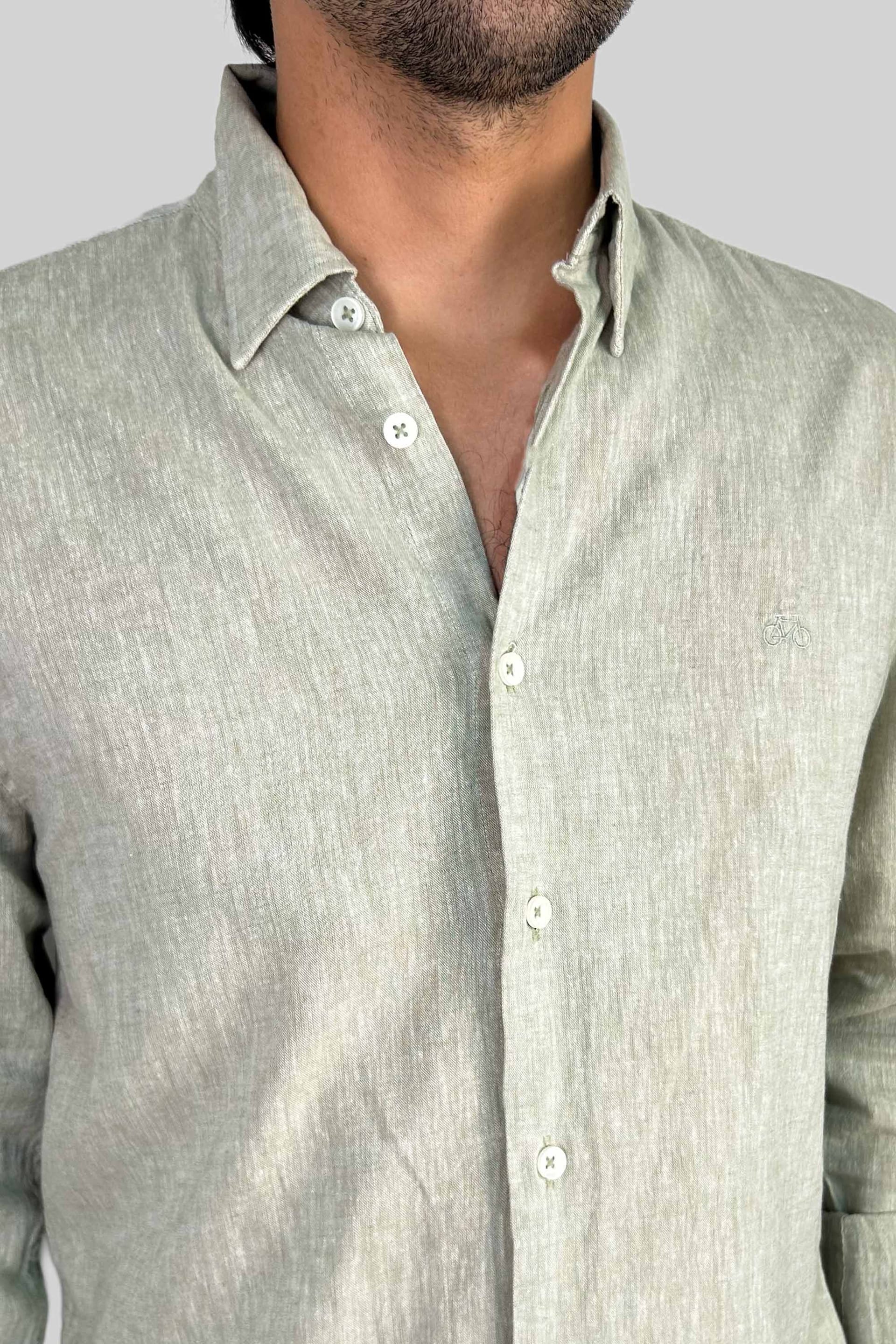 CAMISA LINO OLIVA - imagen 2