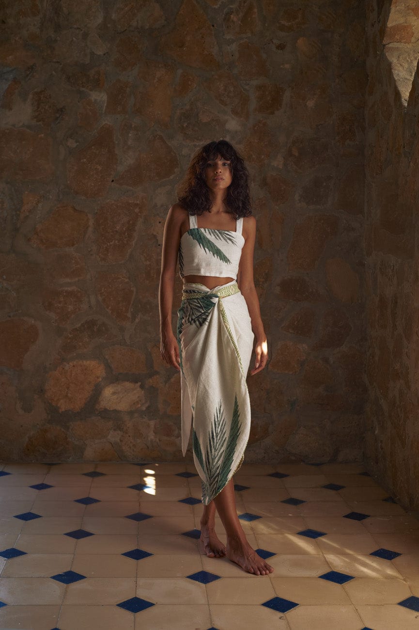 Guainia Linen Top / Ivory Palms - imagen 2