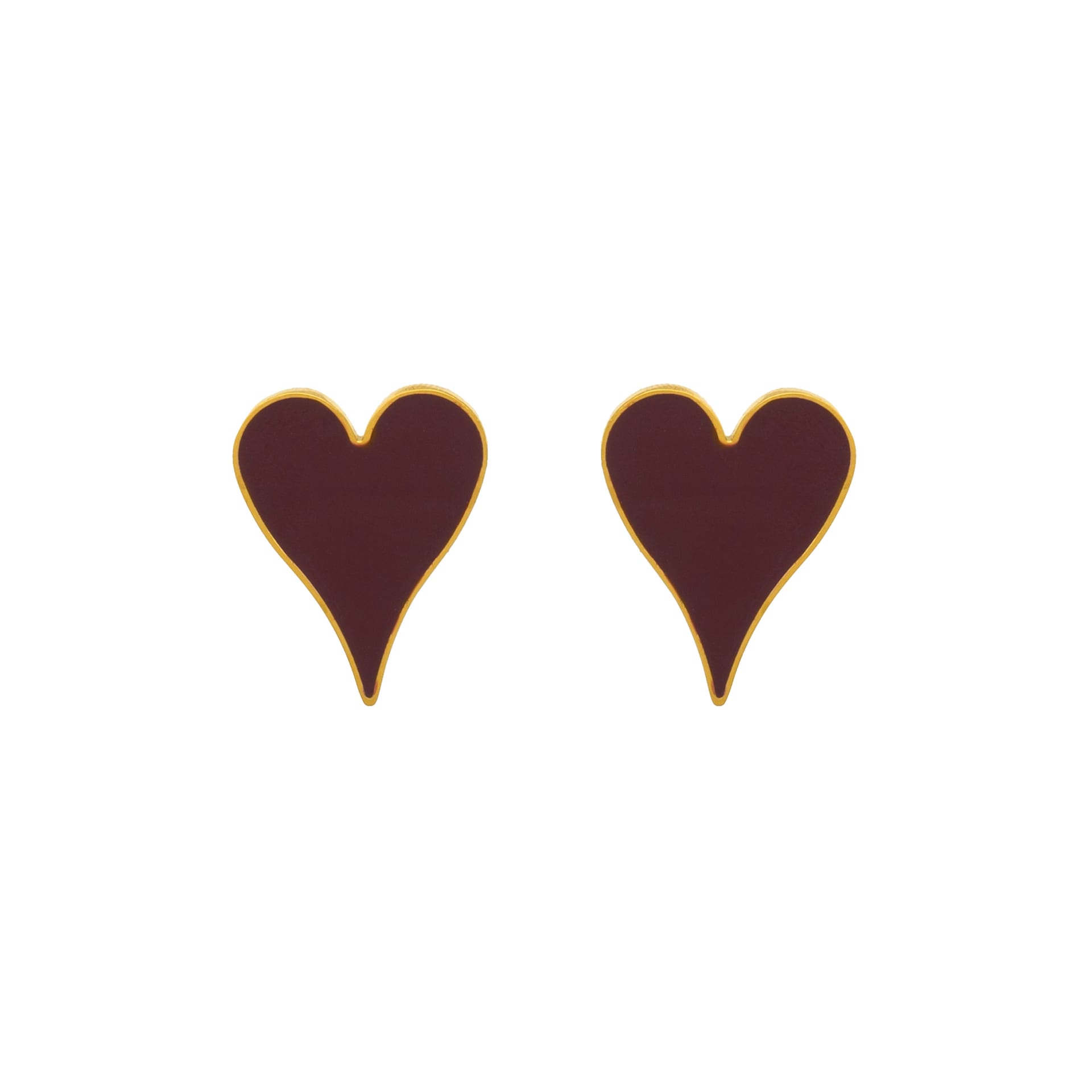 ARETES BURGUNDY HEART - imagen 2