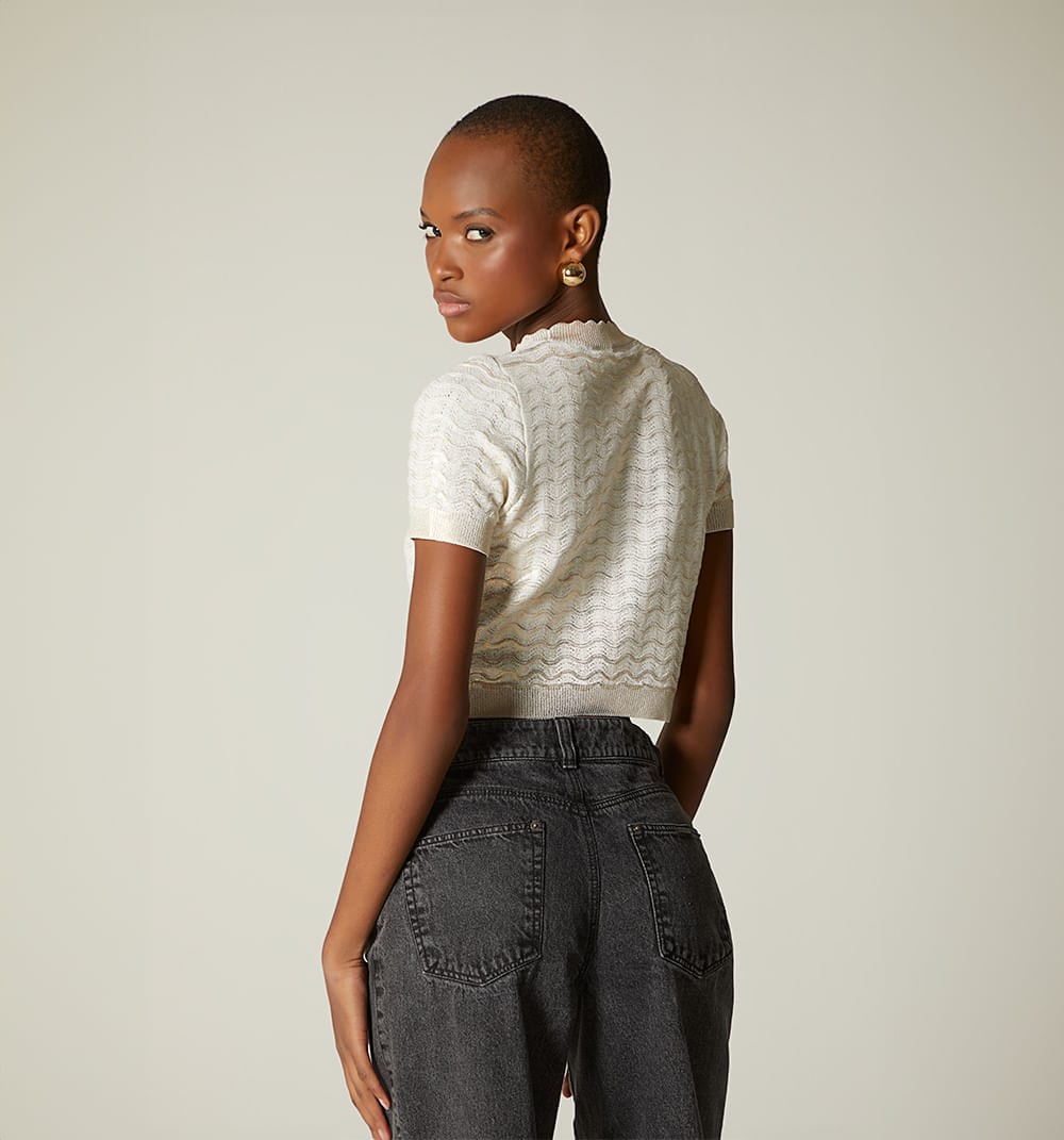Blusa tejida efecto foil - imagen 8