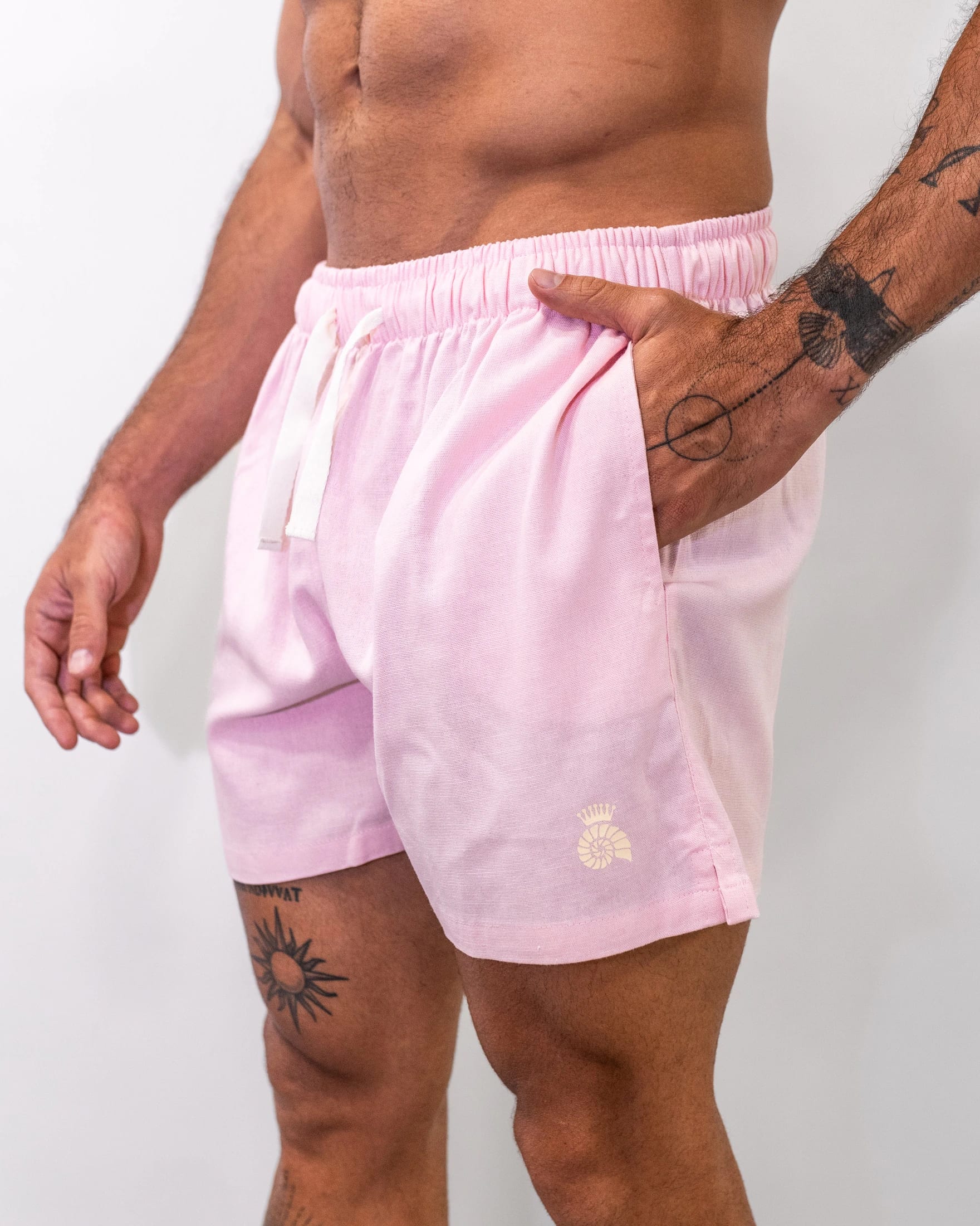 Short Lino Rosa - imagen 4