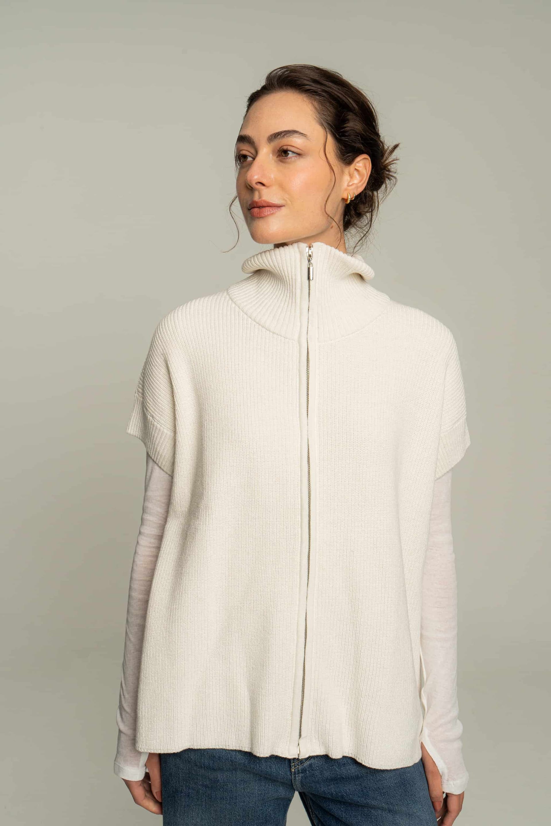 Chaleco zipper - crudo - imagen 2