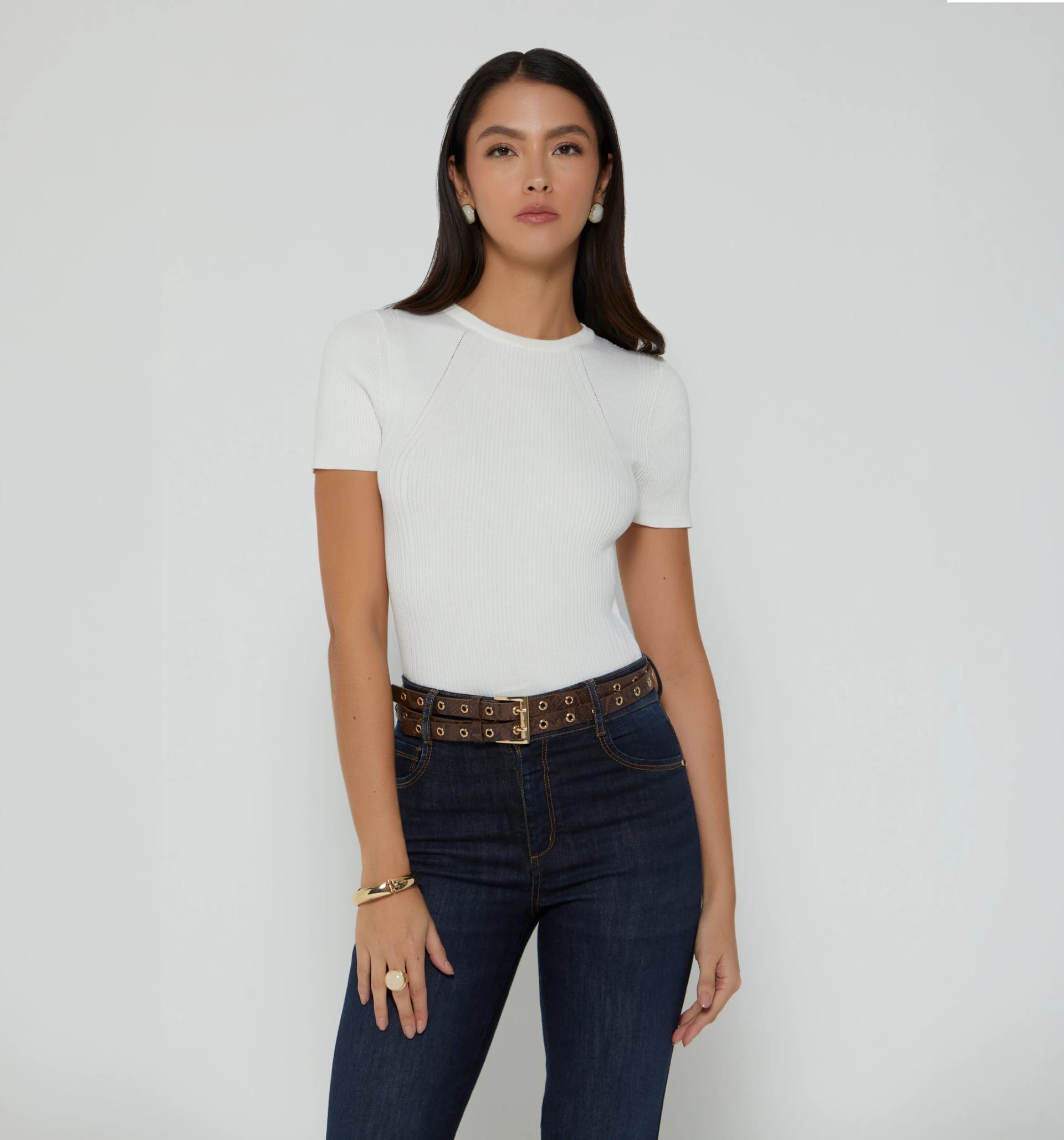 Blusa manga corta tejida - imagen 6