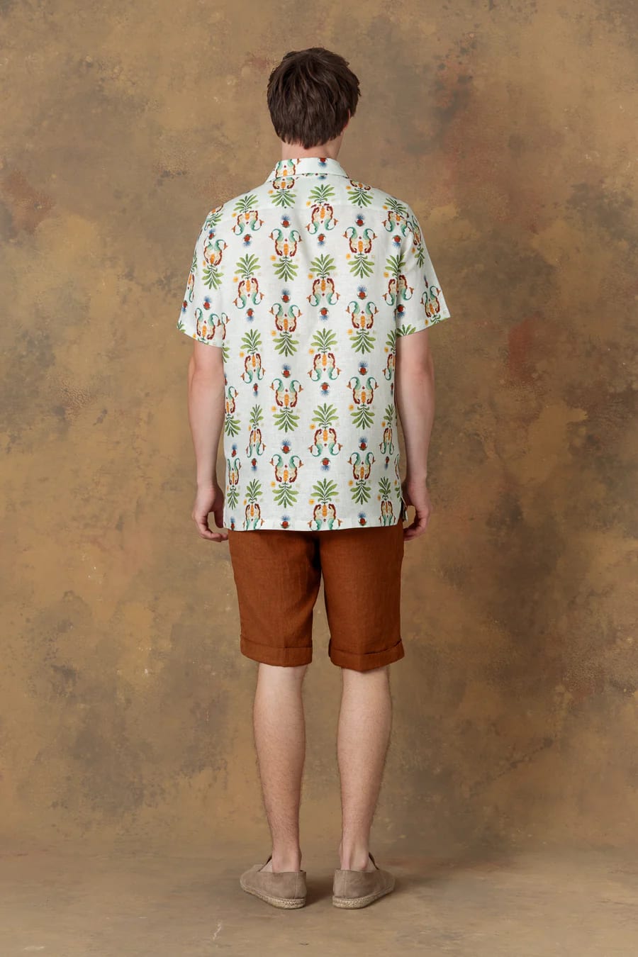 Men's linen shirt bowling marea light green - imagen 6