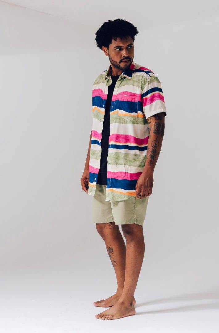 Short lino verde eucalipto - imagen 8