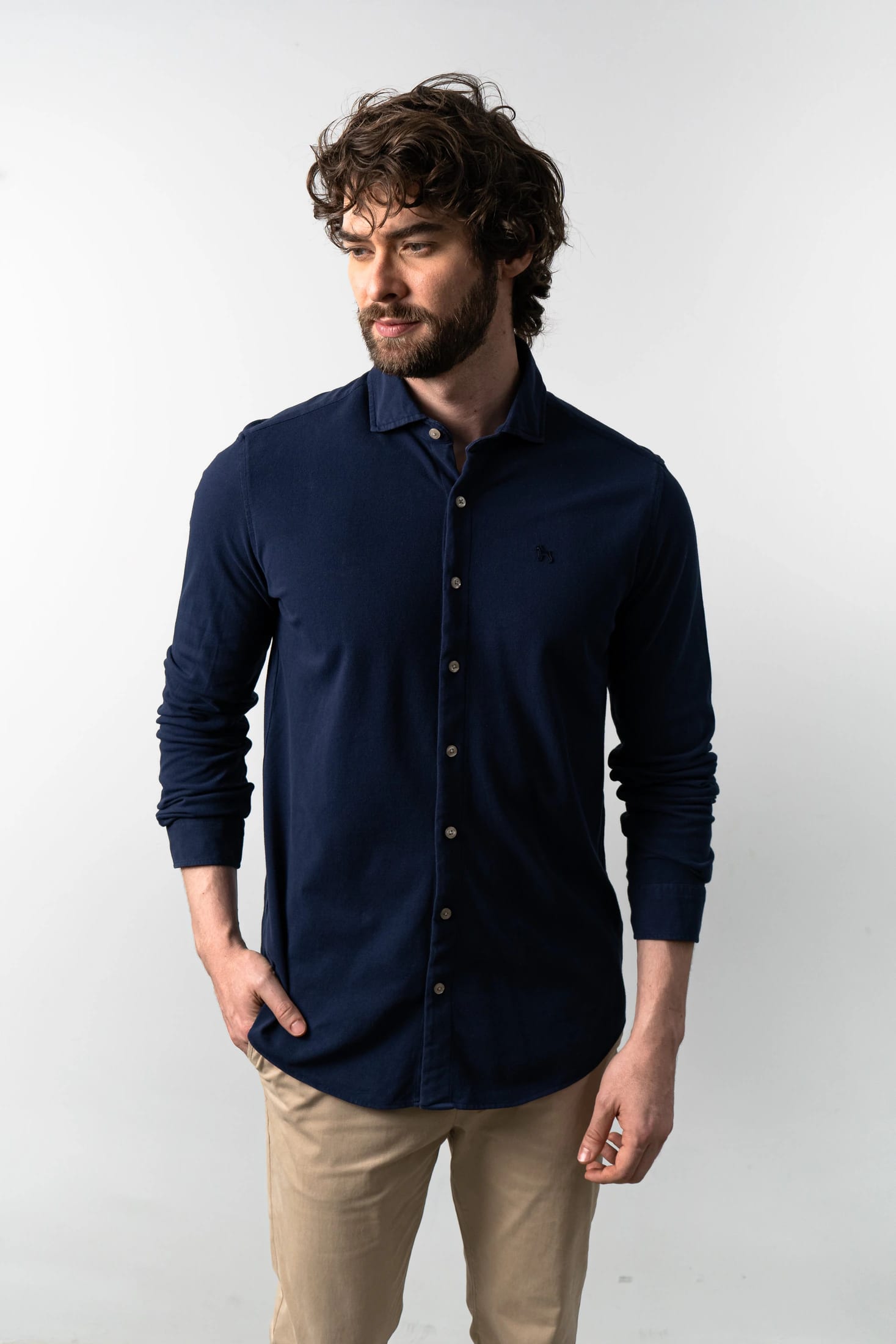 Camisa Manga Larga Azul Royal - imagen 2