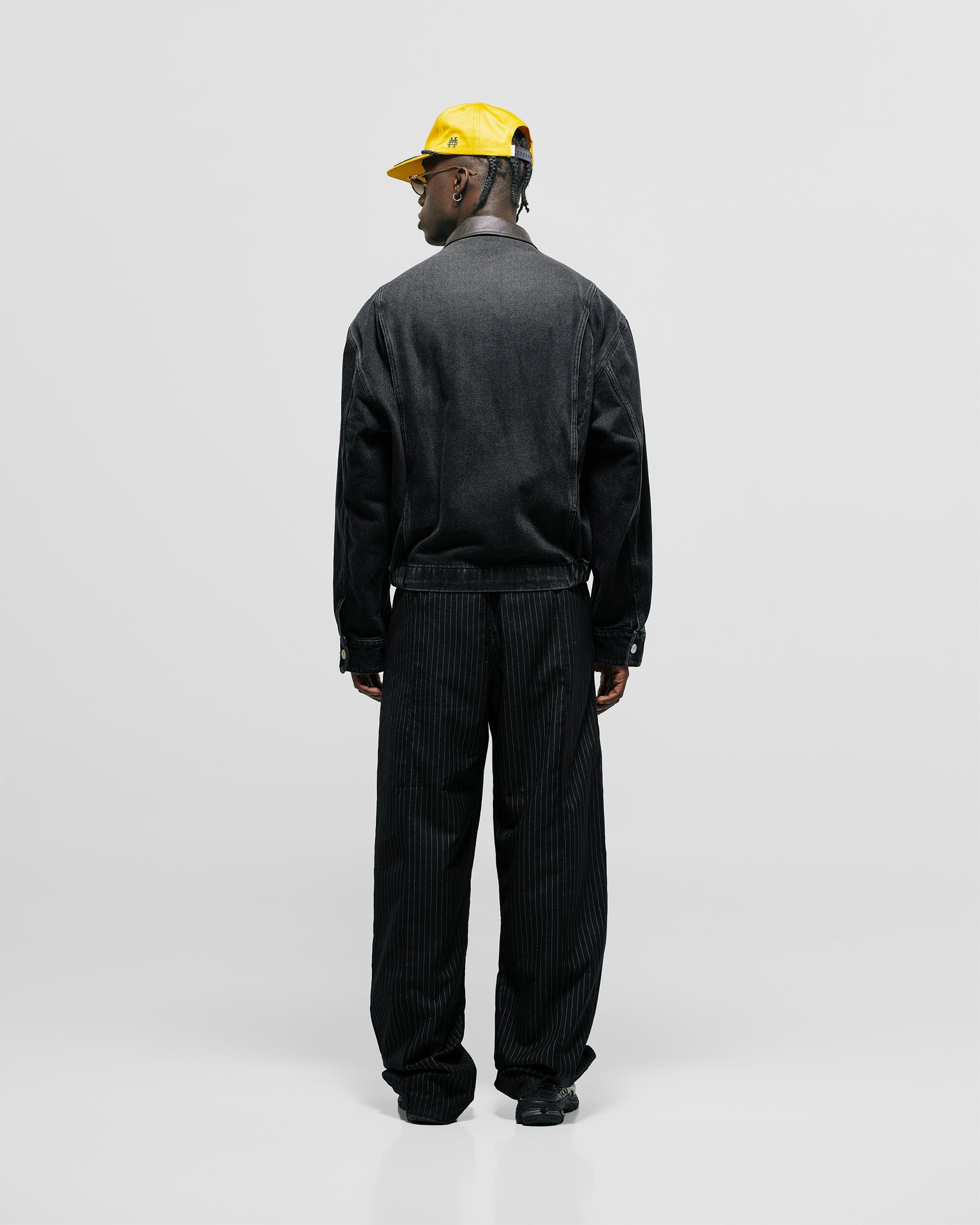 Aviator Denim Jacket - Negro Desgastado - imagen 4
