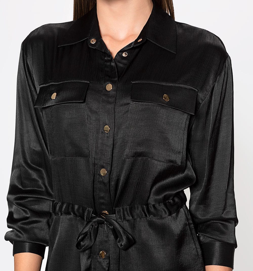 Blusa camisera manga larga con bolsillo - imagen 7