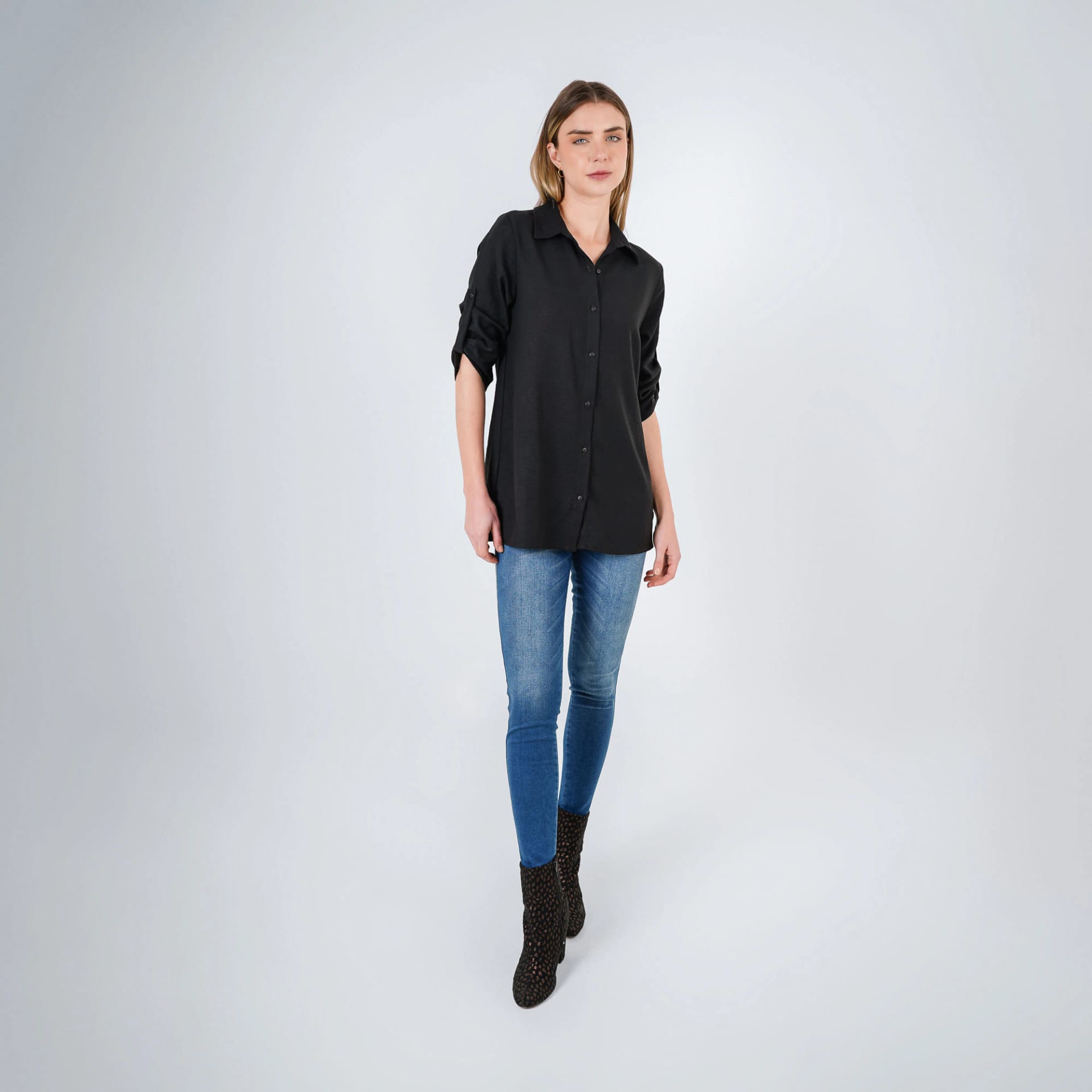Blusa Cuello Camisero Manga 3/Cuartos - imagen 3