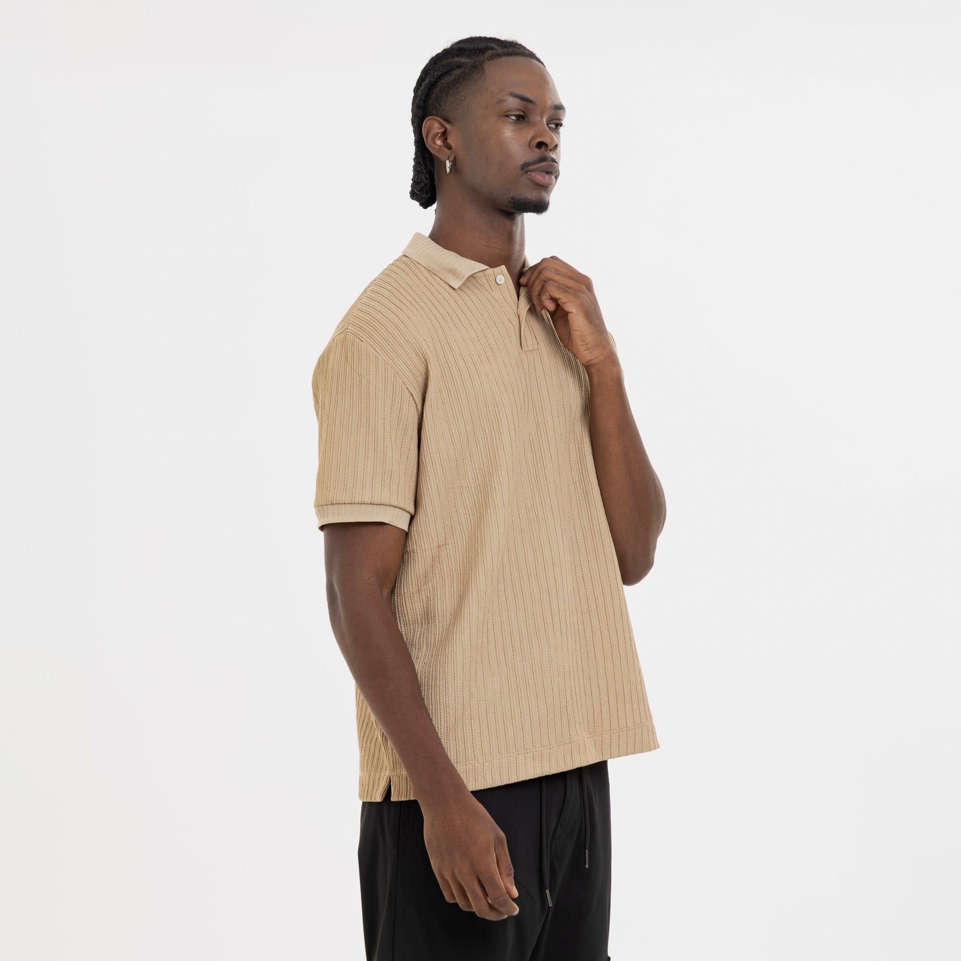 Refined Polo Knit Kaki - imagen 3