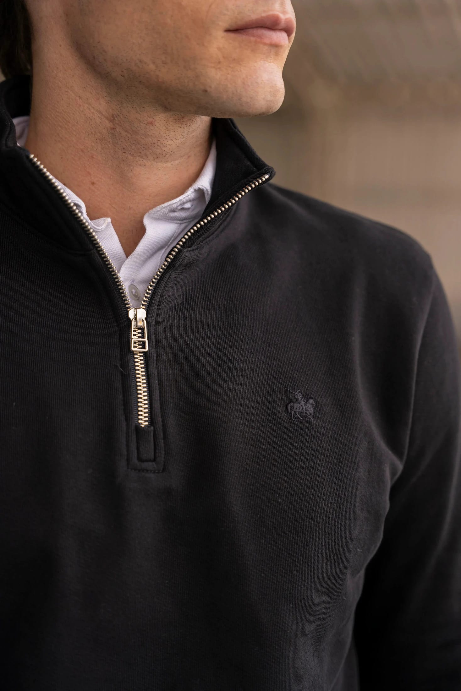 Halfzip Premium Comfy Hombre Negro - imagen 3