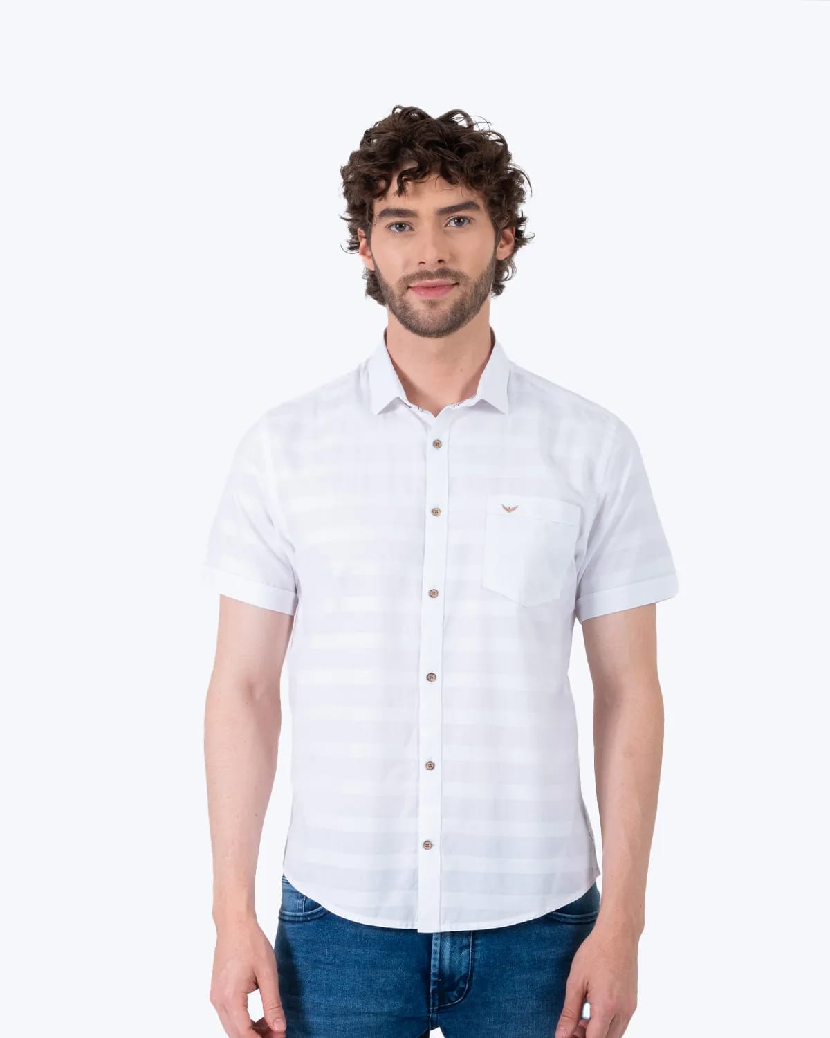 Camisa blanca manga corta para hombre - imagen 42