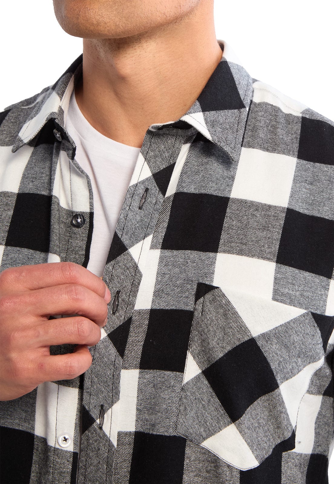 Camisa leñadora blanco con negro - imagen 5