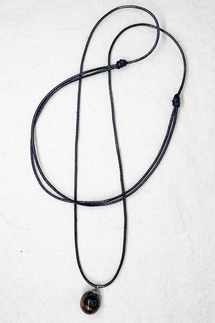 Collar cuerda piedra ojo de tigre - imagen 2
