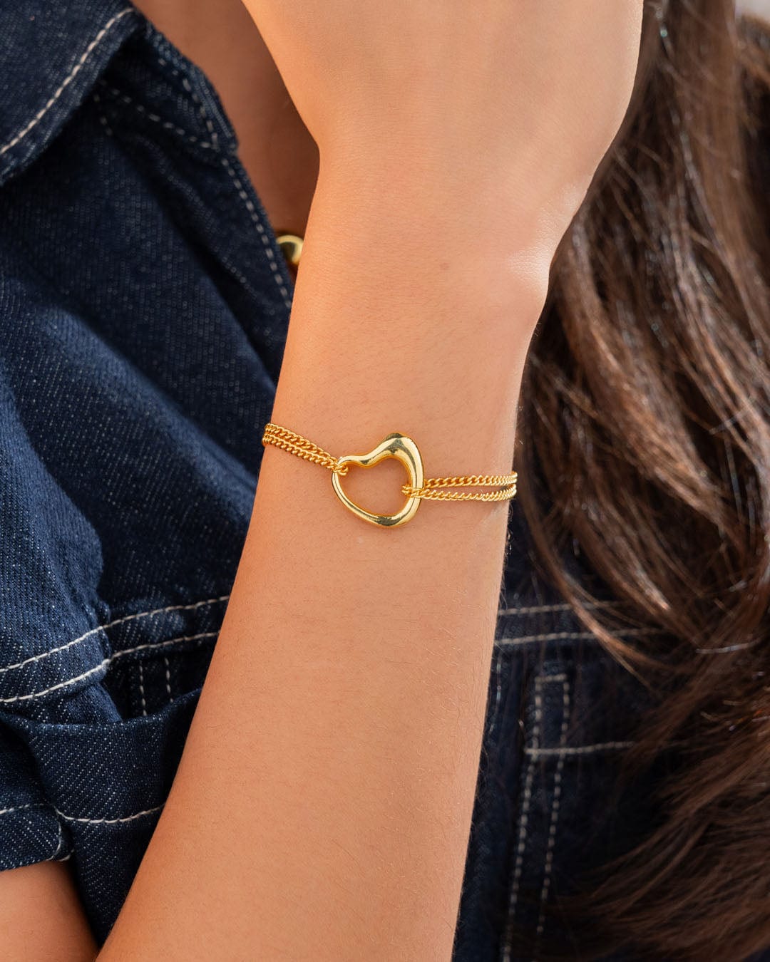 Pulsera + Aretes Corazón Amorfo - imagen 1