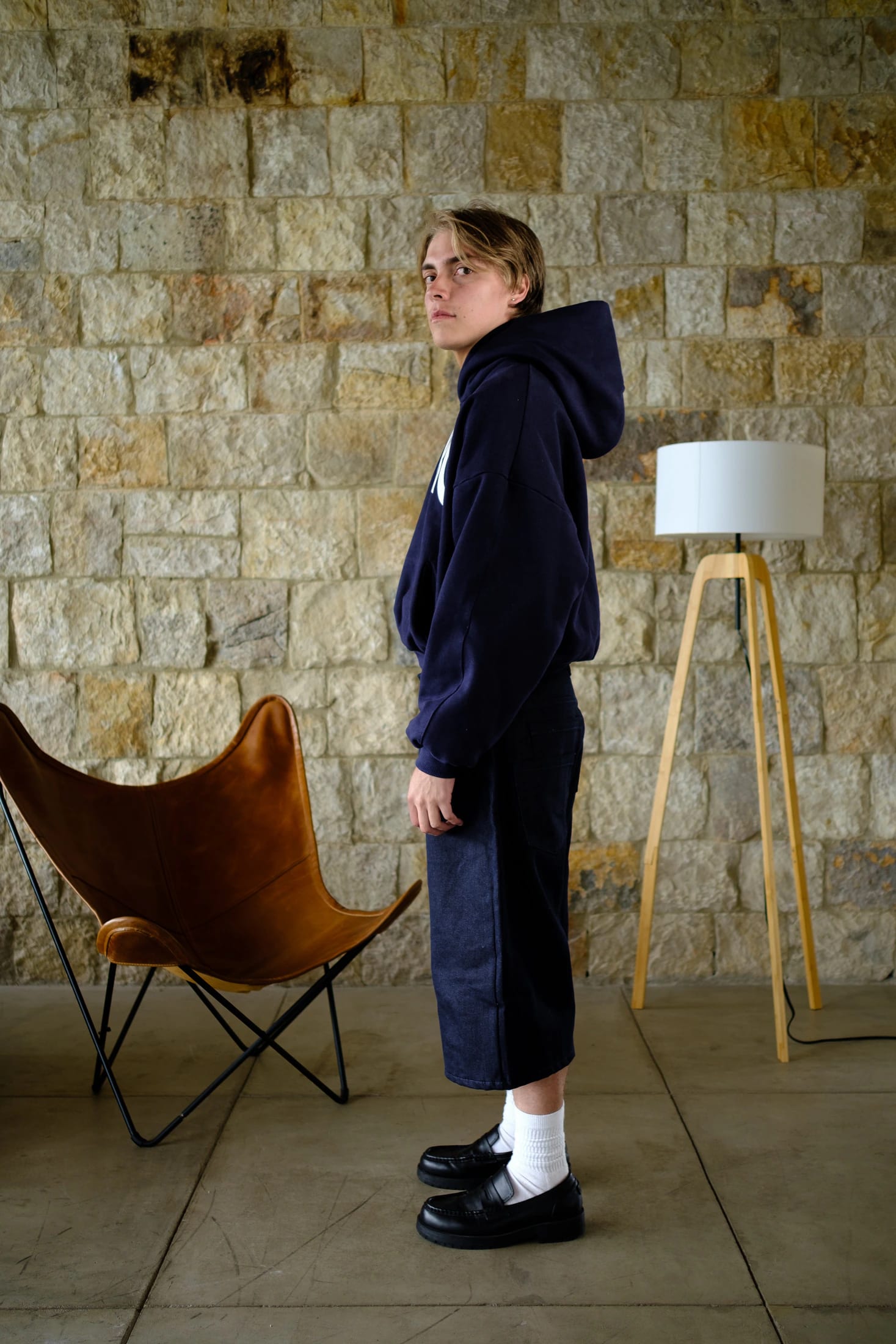 Basics V2 - Deep Navy Hoodie Boxy Fit - imagen 10
