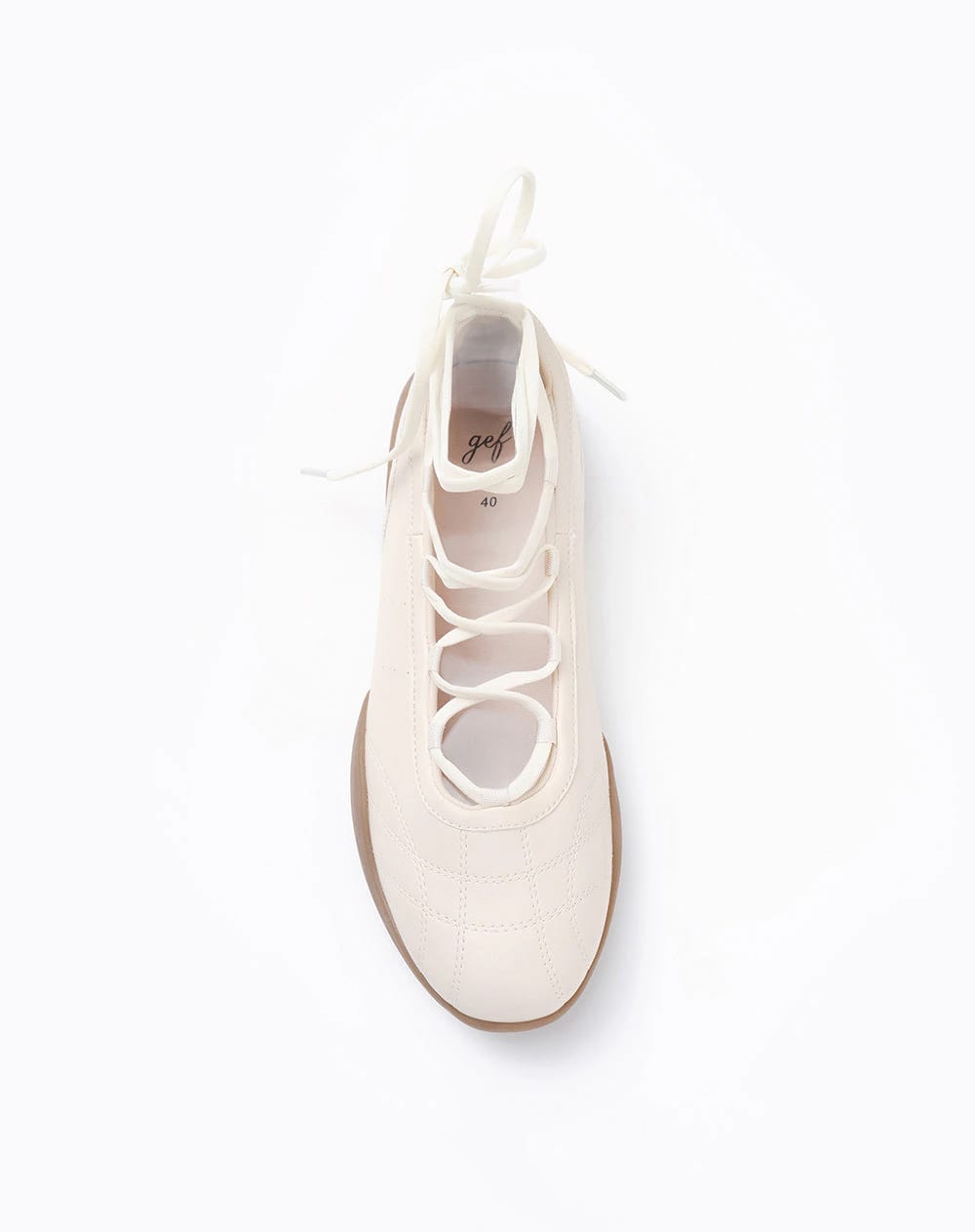 Baletas cordones beige mujer - imagen 4