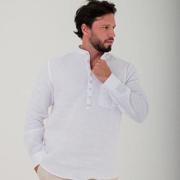 CAMISA ML 100% LINO CUELLO NERU HOMBRE - imagen 8