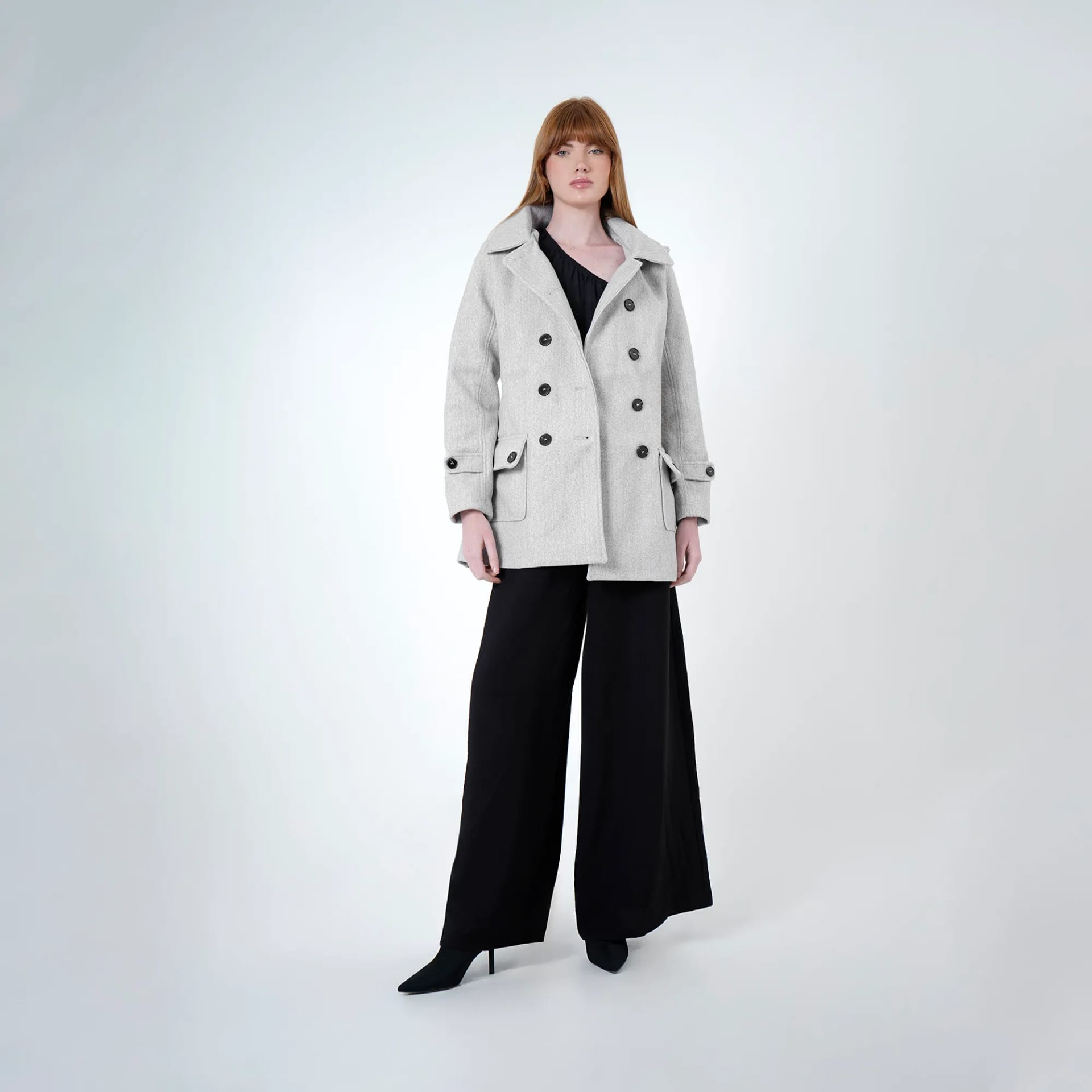 Chaqueta abrigo trench cruzado cuello solapa con capucha - imagen 7