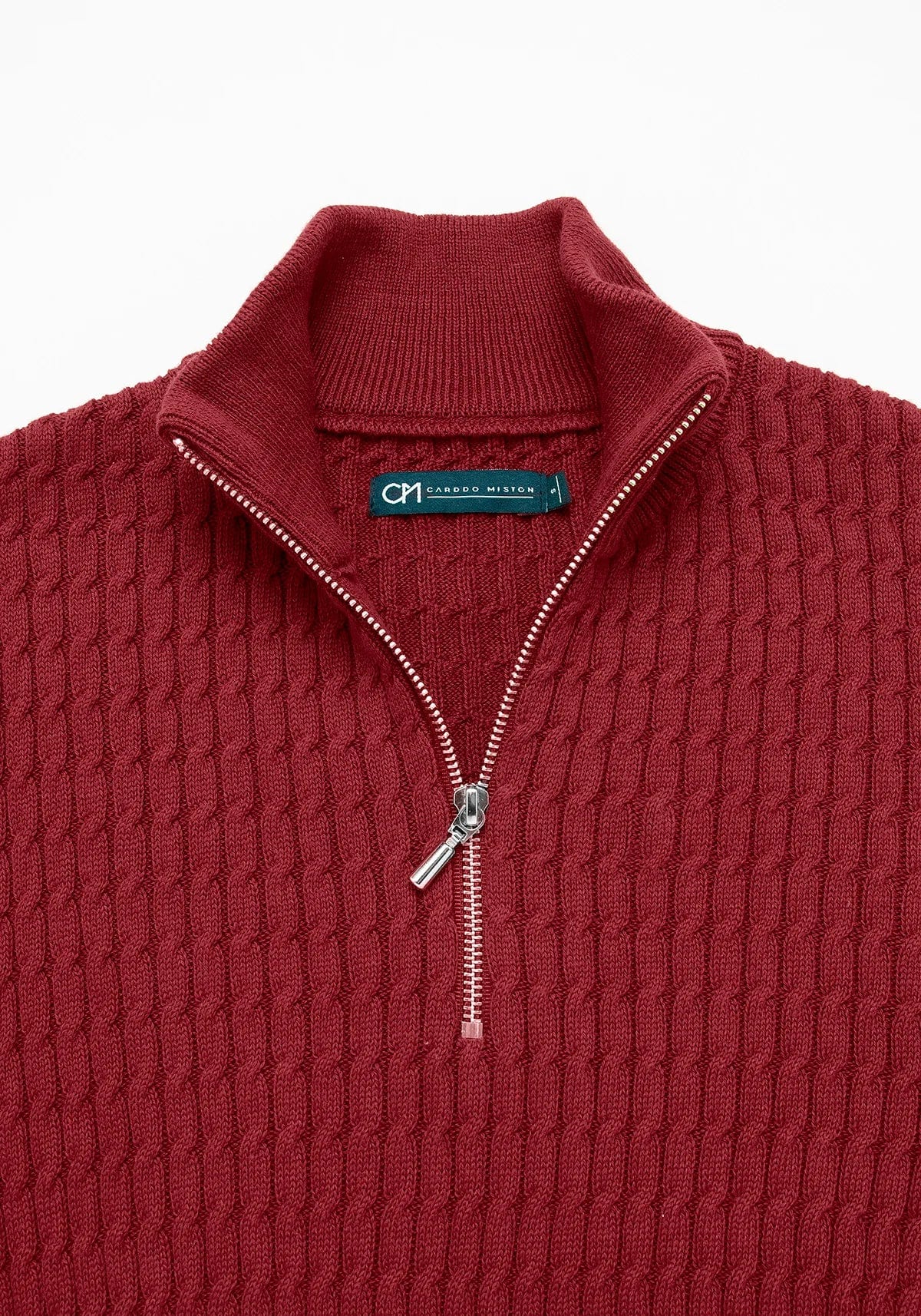 Saco Trenzado Half Zip Algodón Vino - imagen 14